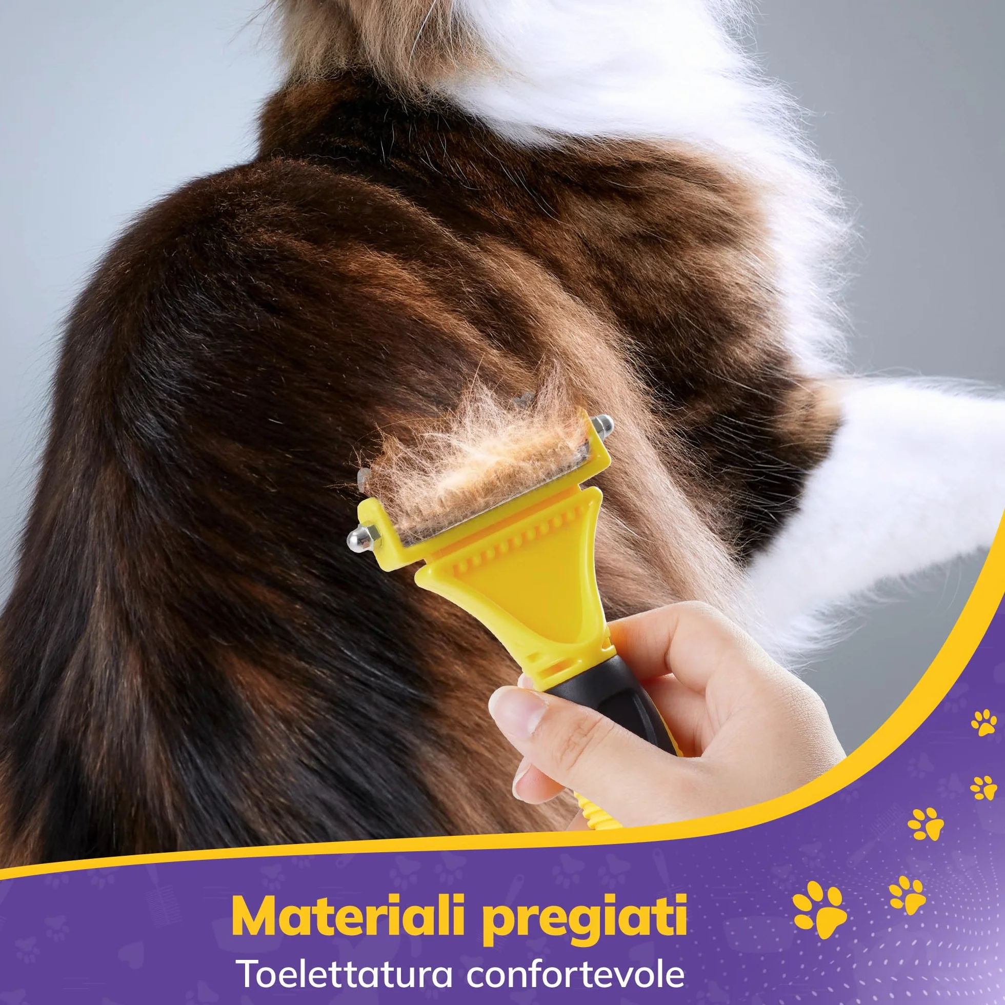 Morpilot Spazzola per Cani Gatti Pelo Lungo, Pettine Professionale Spazzola Sottopelo Cardatore Rimuovere Peli Superflui Sbrogliare Nodi