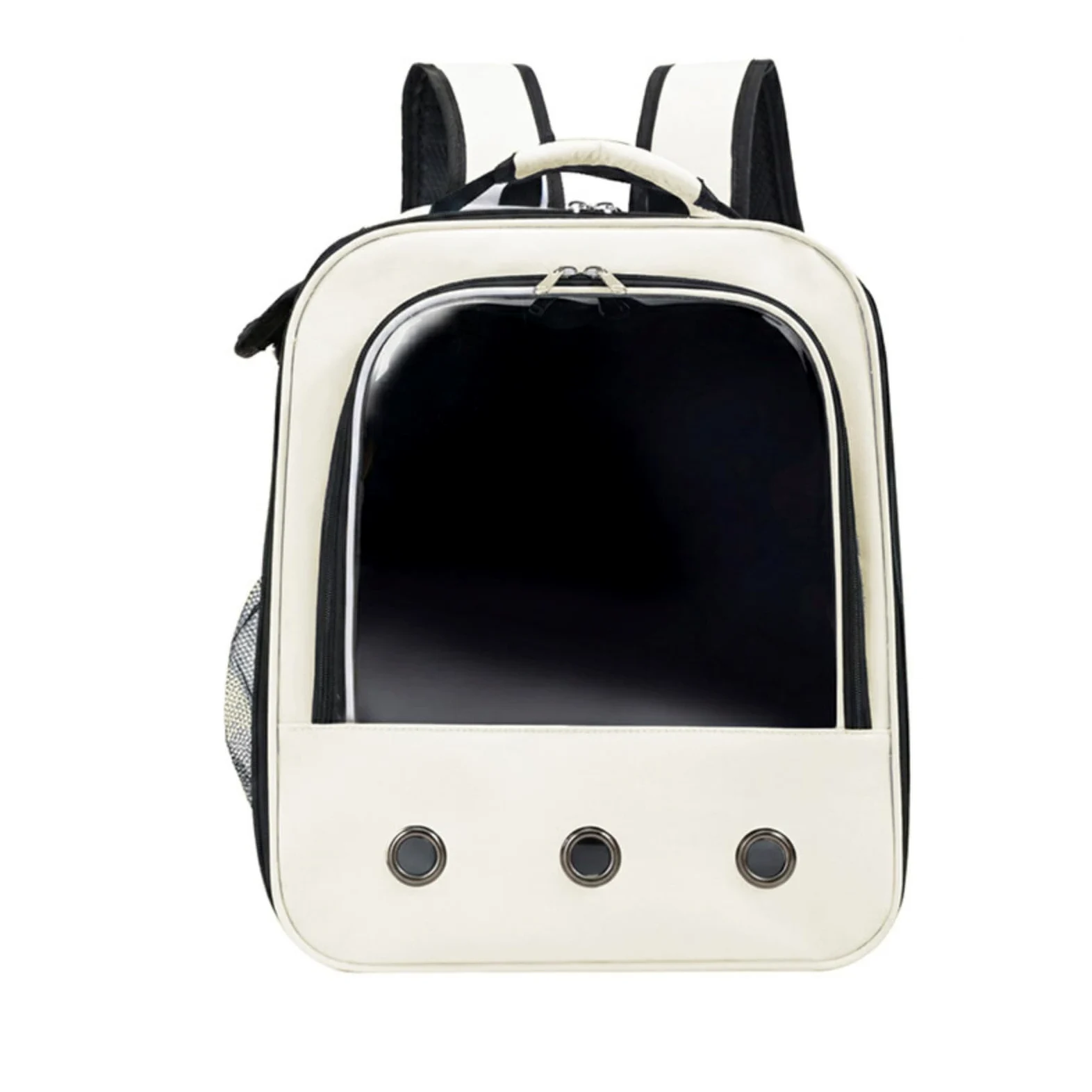 Zaino Trasportino Trasparente Trasportino con Oblò Ventilato Borsa per Cani Piccoli, Veterinario, Bianco