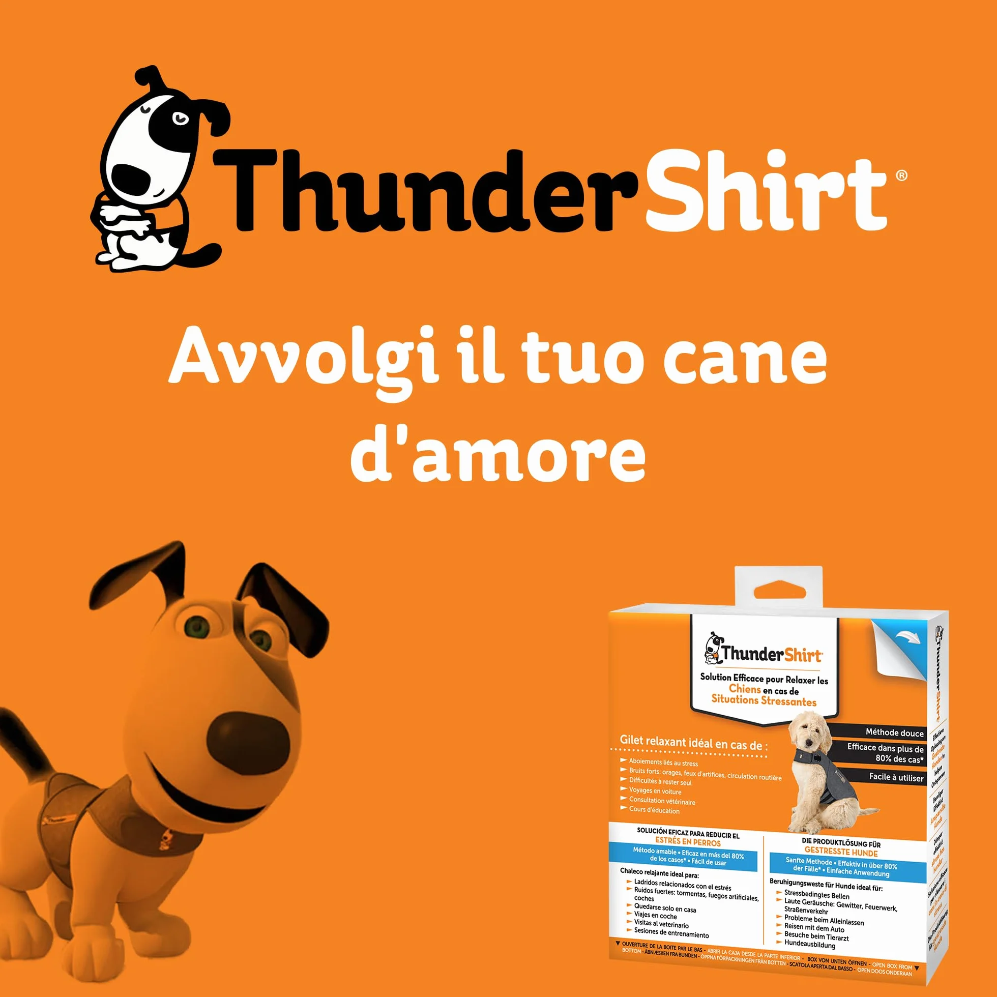 Thundershirt Cappottino Calmante per Cani Taglia L Riduce Ansia e Stress
