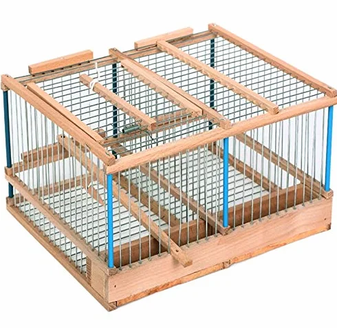 napz Gabbia Cinciarella Multilivello, Accesso dall'alto, Comodo per Finch, Nero o Grigio, 2 Scomparti