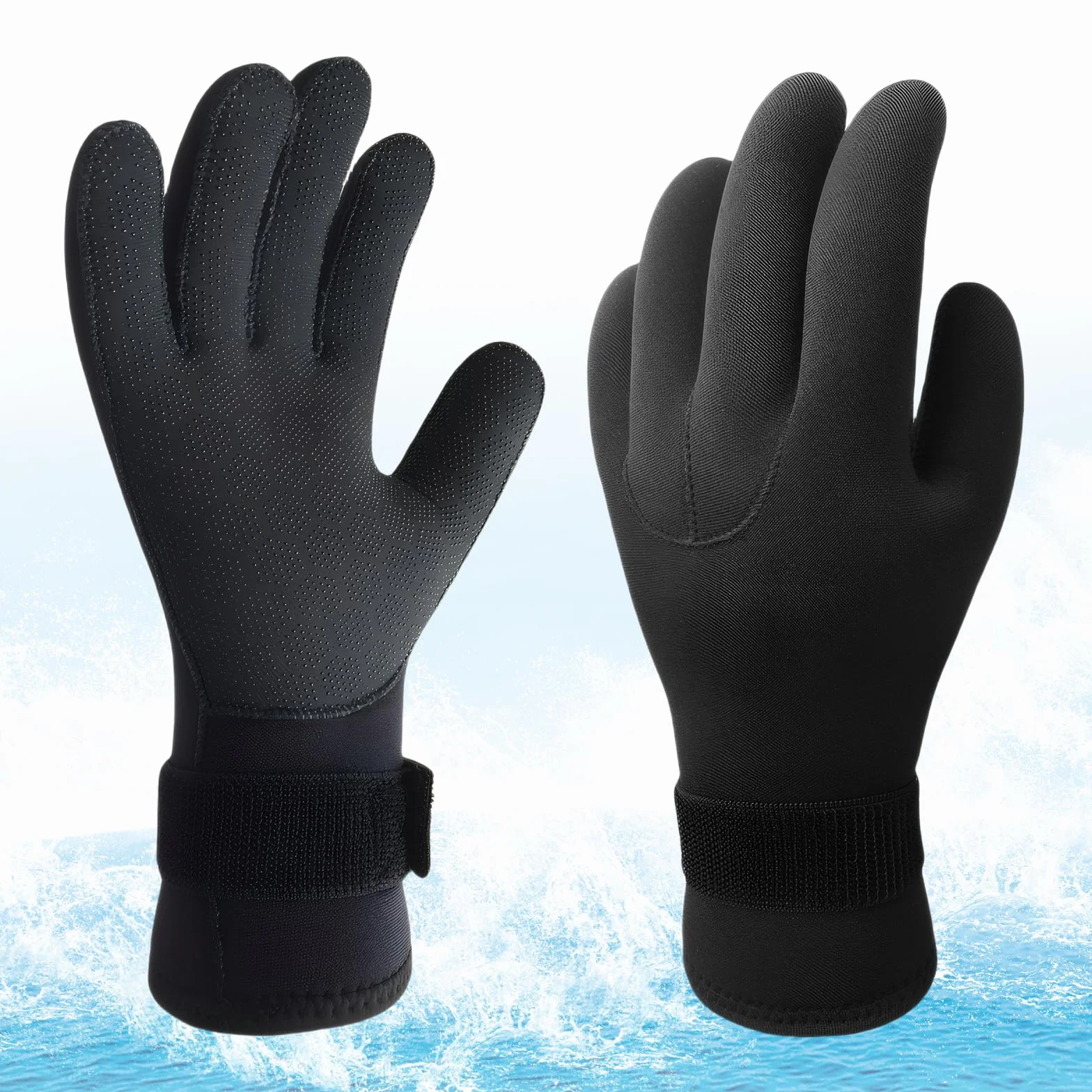 Catime Guanti da Sub per Immersione in Neoprene, Guanti da Muta 3mm Antiscivolo, Guanti Termica per Sport Acquatici con Cinturino da Polso Regolabile, Diving Gloves per Snorkeling Surf Pesca