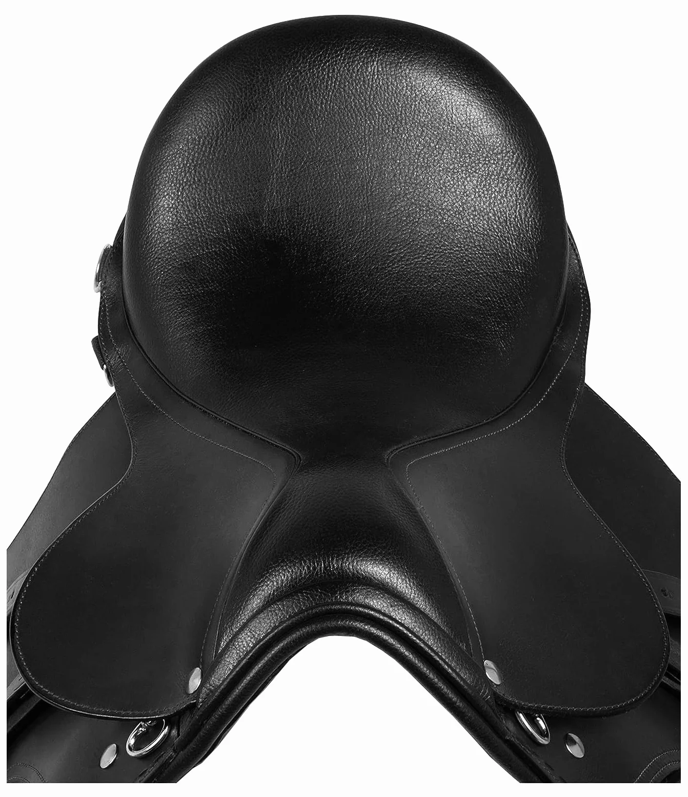 Sella per cavallo inglese in pelle per tutti gli usi, set di finimenti per cavalli da 12" a 18" (17" Seat)