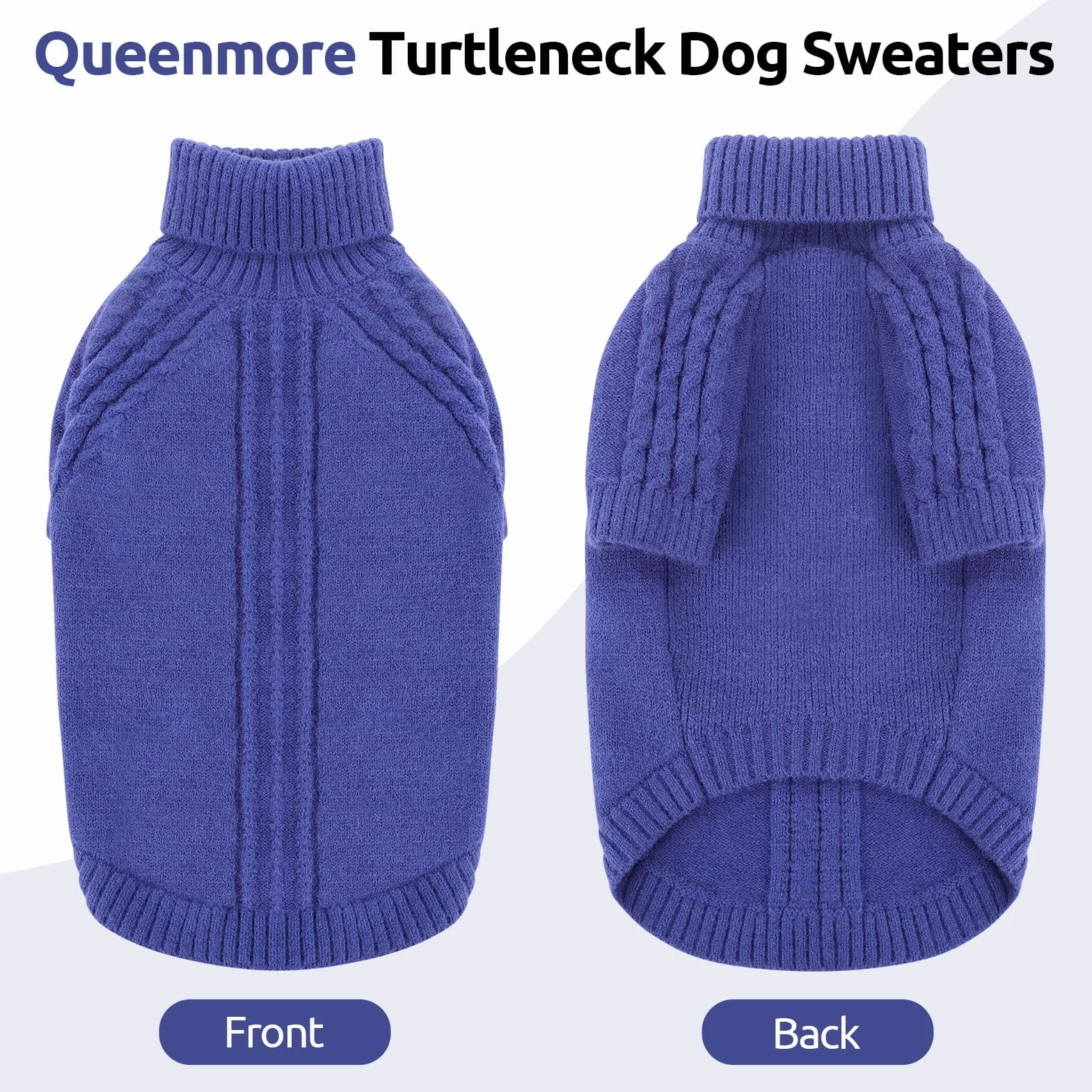 Queenmore Maglione Cane XL Maniche Lunghe Inverno per Labrador Border Collie Golden Retriever Natalizio Blu