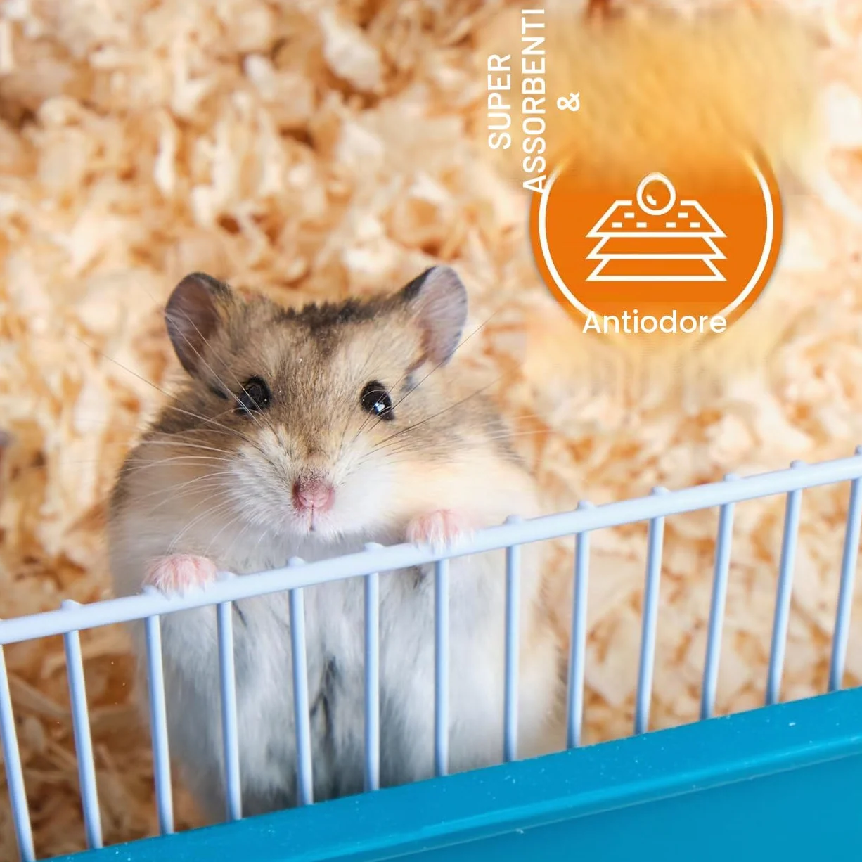 Anibest - Lettiera per piccoli animali, 100% naturale, per conigli, criceti, porcellini d'India, trucioli di legno morbido assorbente, privo di polvere e inodore, 3,2 kg/60 l
