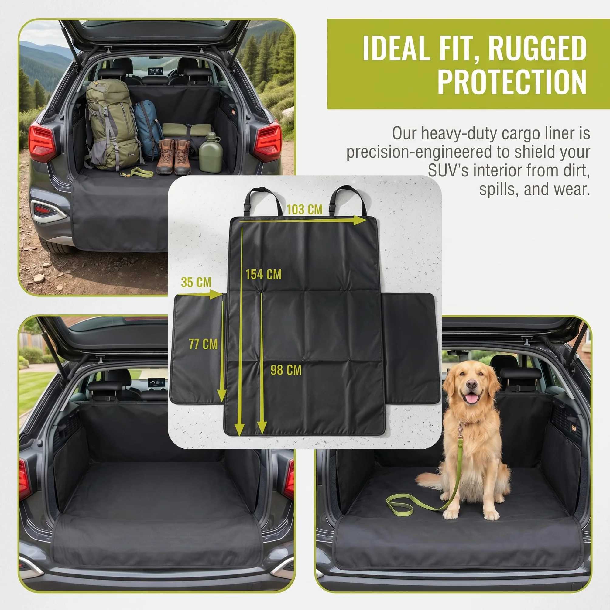 bonVIVO Coprisedile Auto per Cani - Telo Impermeabile Antiscivolo per Sedili Auto e Bagagliaio SUV - Copertura Universale Protezione Interni Macchina - Accessori Viaggio per Animali Domestici