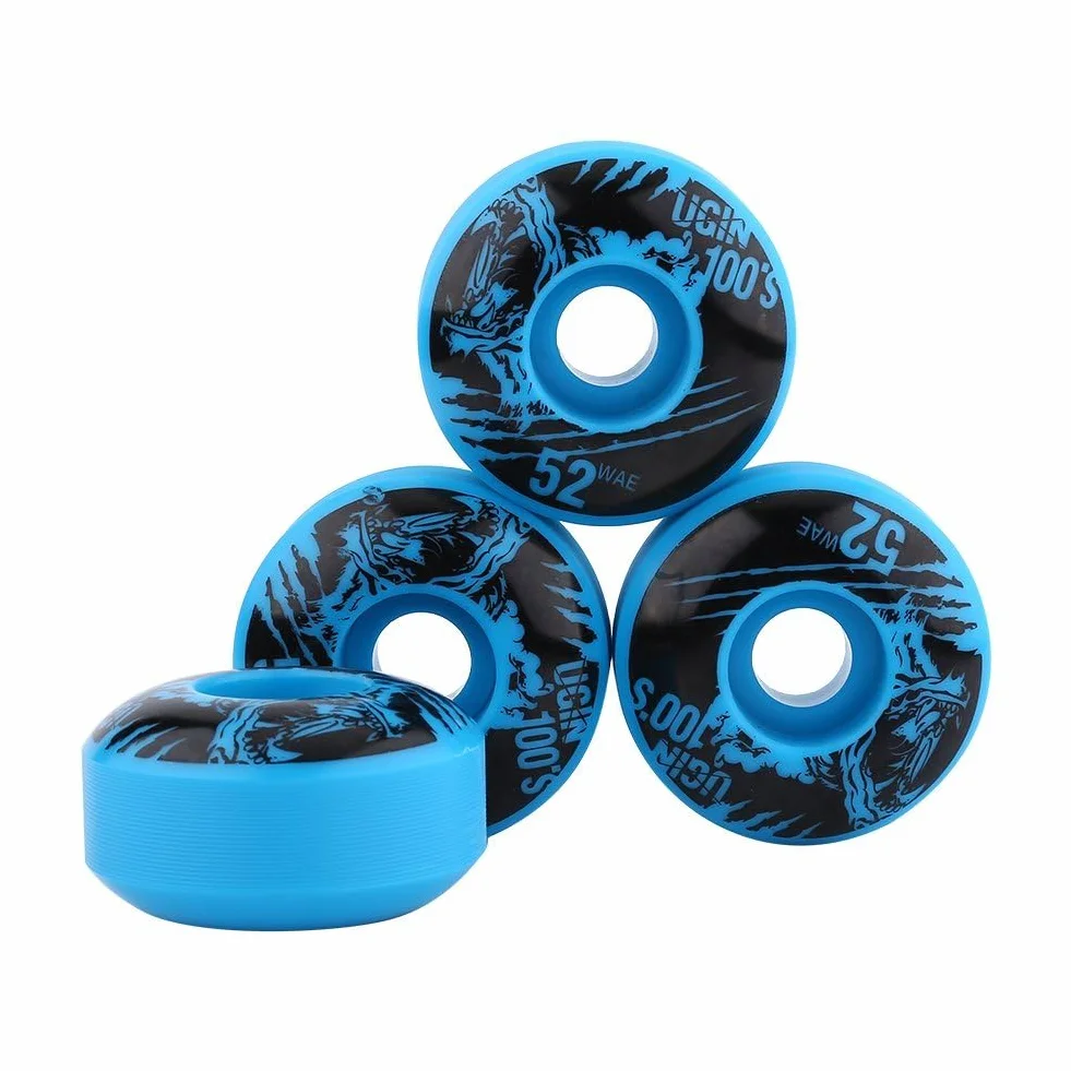 Alomejor 4 Pezzi Set di Ruote per Longboard 52mm x 30mm Ruote da Skateboard per Classic PU Cruiser Longboard Durevoli da Esterno