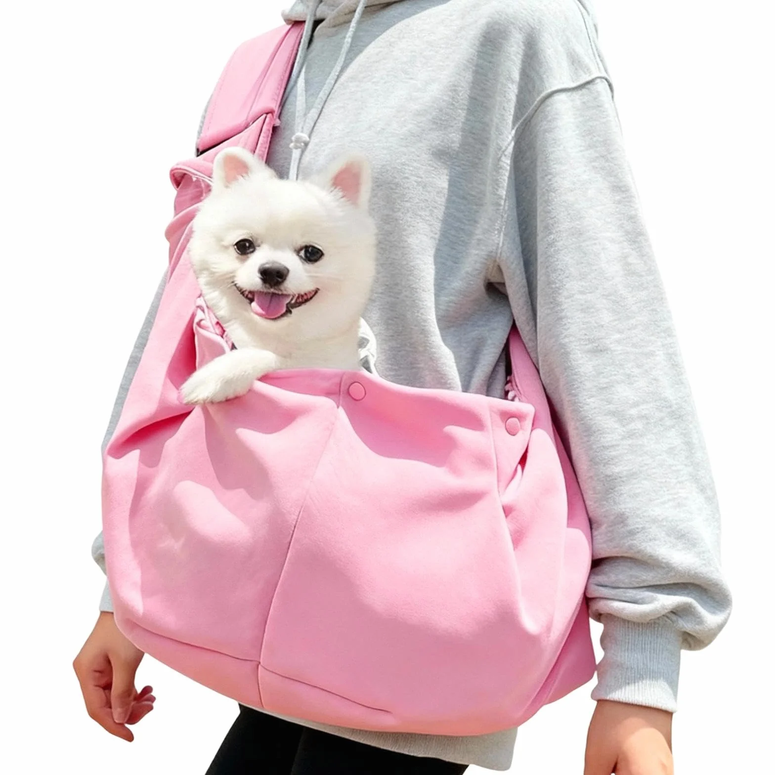 DEANKEJI Rosa Borsa per Cani, Portata Massima 6 kg Borsa per Cani Piccola Taglia, Marsupio per Cani Adatto per Passeggiate, Attività All'aperto e Escursioni