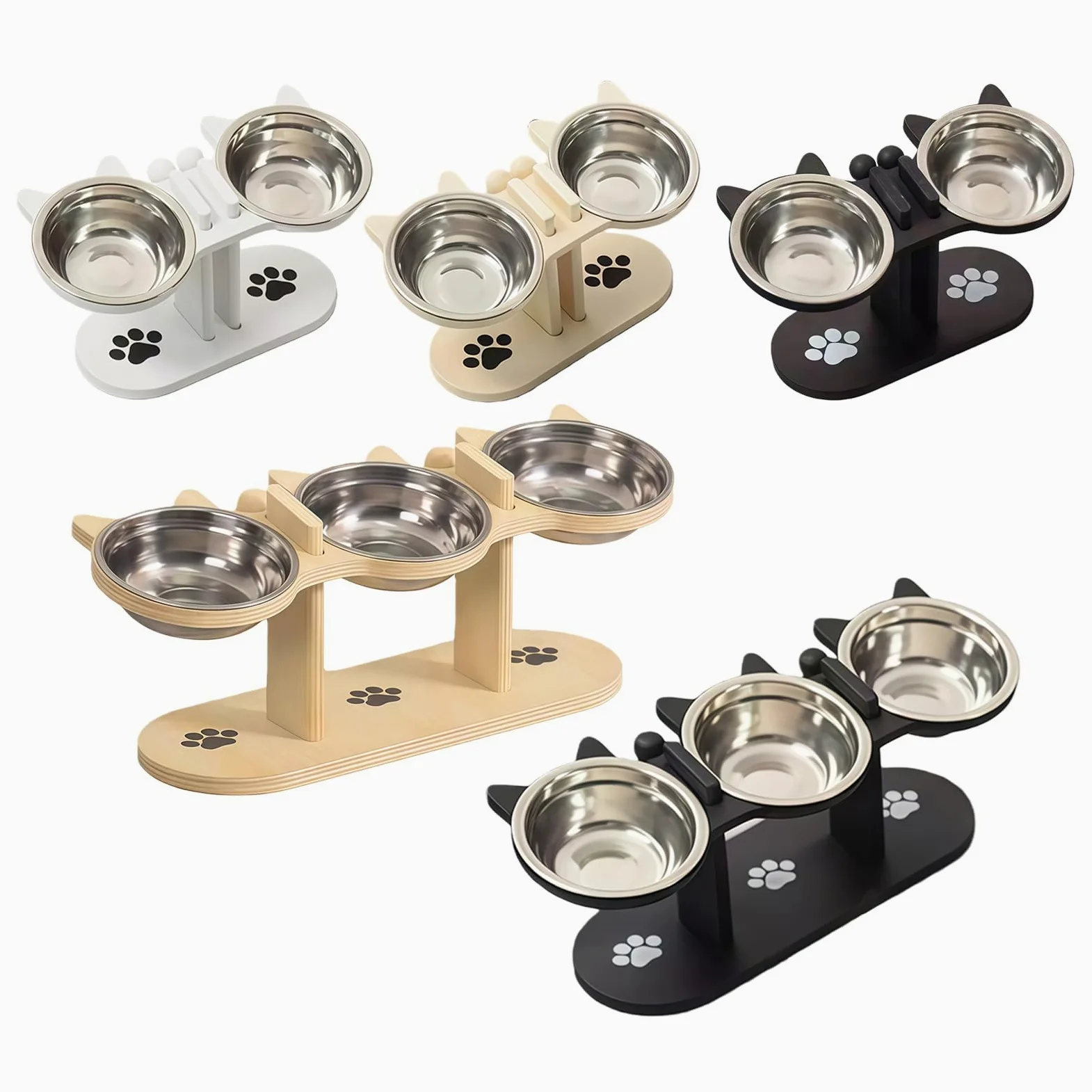 Mangiatoia per animali rialzata con doppie ciotole per acqua alimentare, design anti-vomito Mangiatoia per animali anti-vomito per cani e gatti