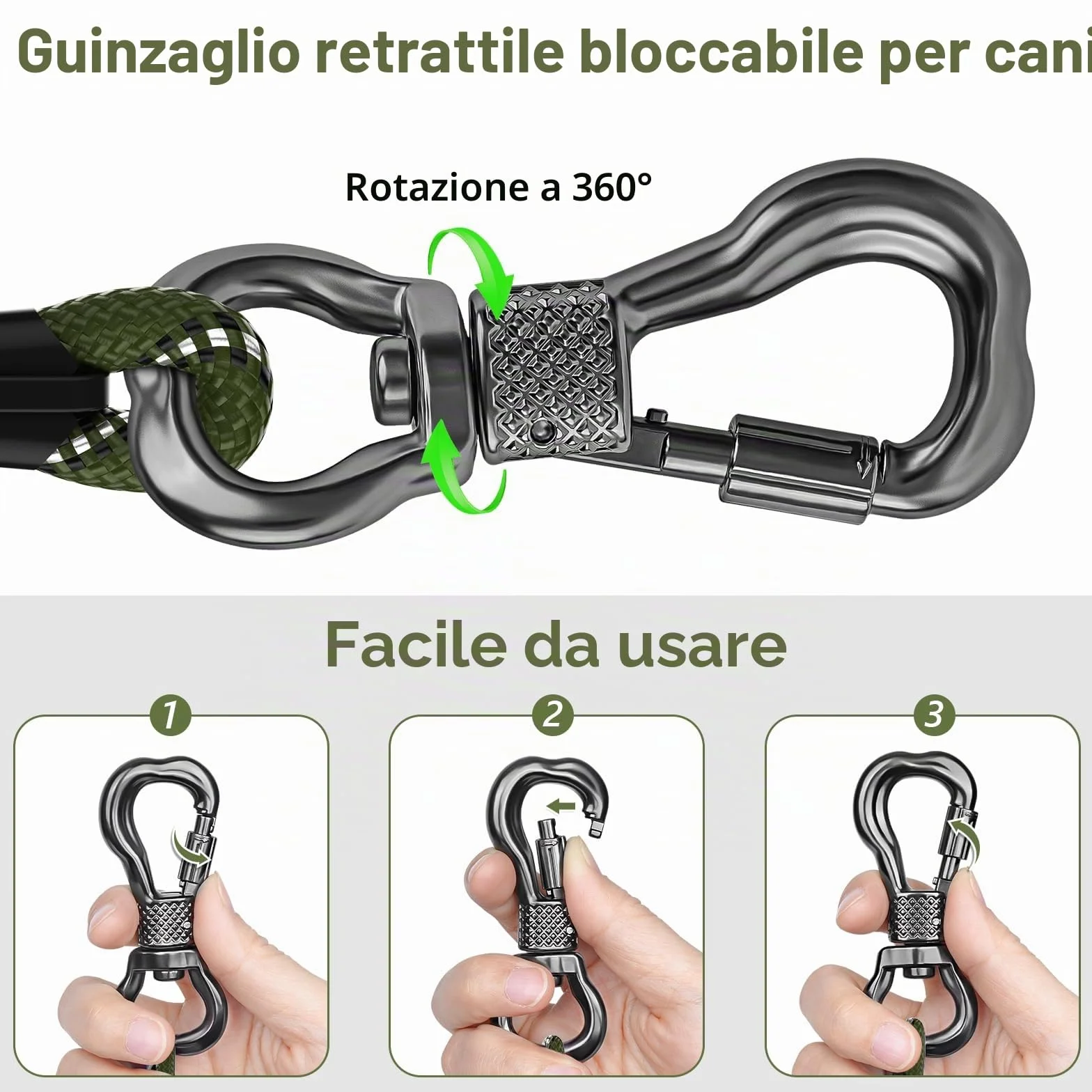 X XBEN Guinzaglio Addestramento per Cani,1,5M 2M 3M 5M 6M 10M 15M 20M 25M 30M Resistente e Durevole Guinzaglio,Lunghina per Cane con Gancio di Sicurezza e Maniglia Imbottita,per Tutti i Cani