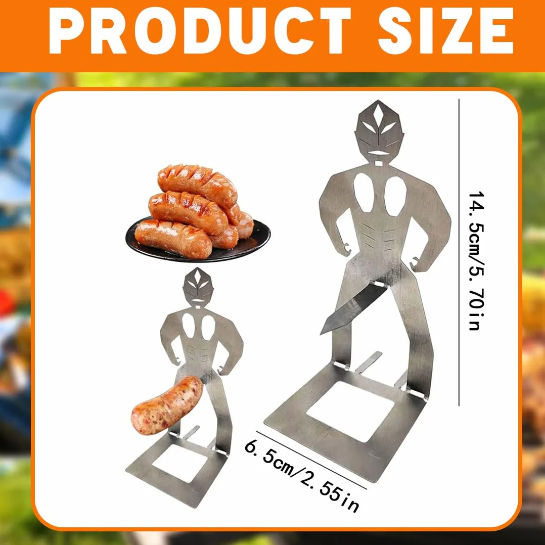 Divertenti Porta Hot Dog, Accessori Barbecue Acciaio Inossidabile, Supporto Salsicce per Campeggio Picnic