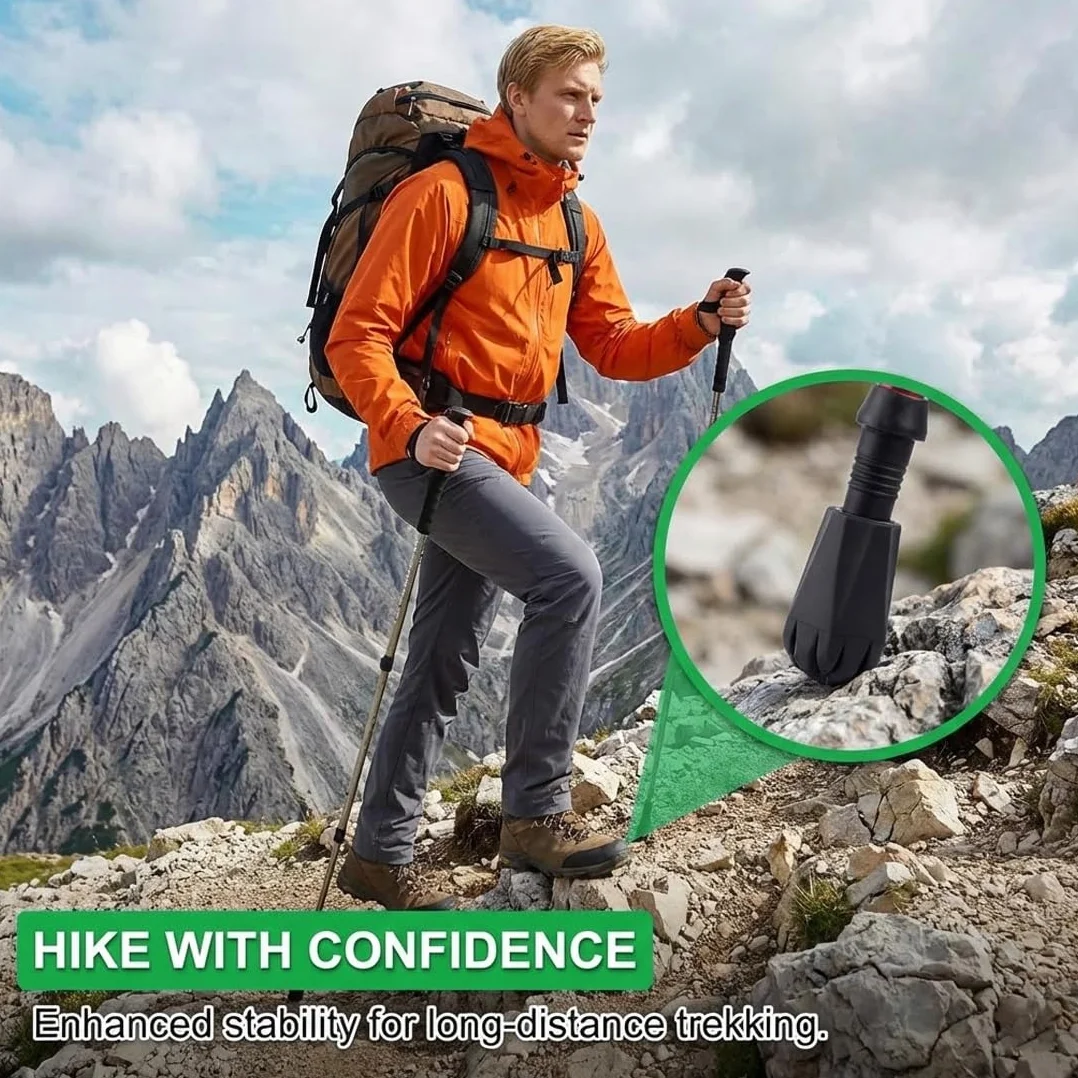 Gommini Universali per Bastoncini Nordic Walking 6 Pezzi Morbidi Ammortizzanti Nero