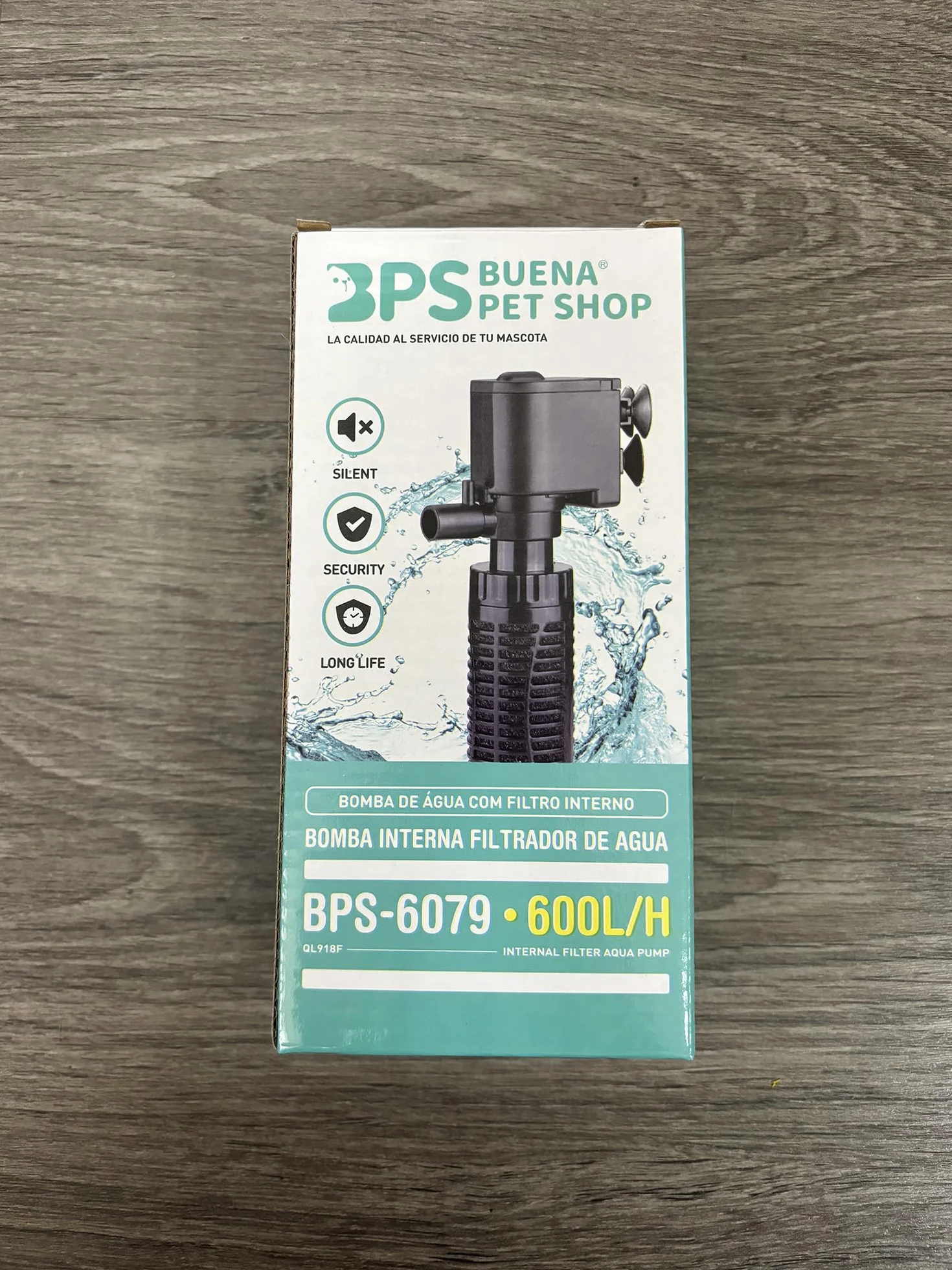 BPS Pompa sommergibile per acquario con filtro 6 W 600 L/H Pompa acqua filtro serbatoio per pesci stagno idroponici 16 x 8 cm BPS-6079