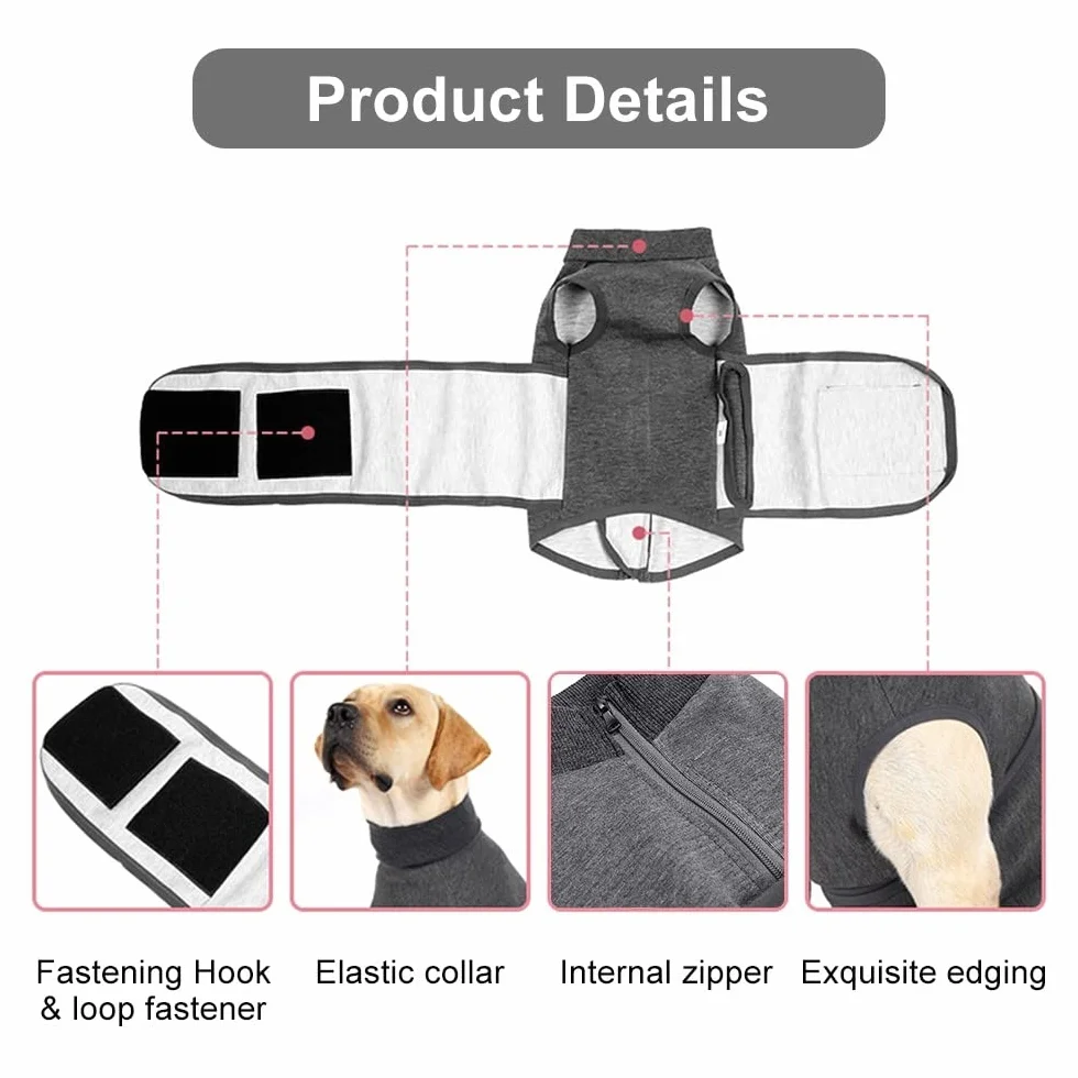 DONGKER Cappotto per Cani Anti-Ansia Giacca Calmante Traspirante Gilet Antistress per Animali Piccola Media