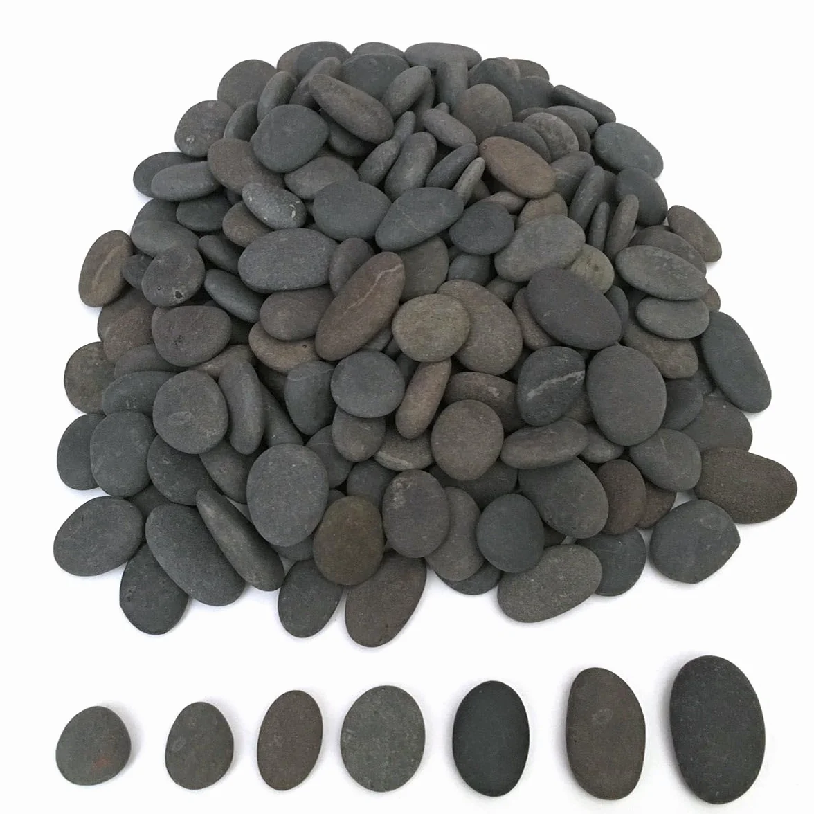 Ciottoli naturali grigi da 800 g, pietre di fiume lisce e piatte, per pittura, arti e mestieri, fai da te, decorazione per acquario, paesaggistica (1,5-3 cm)