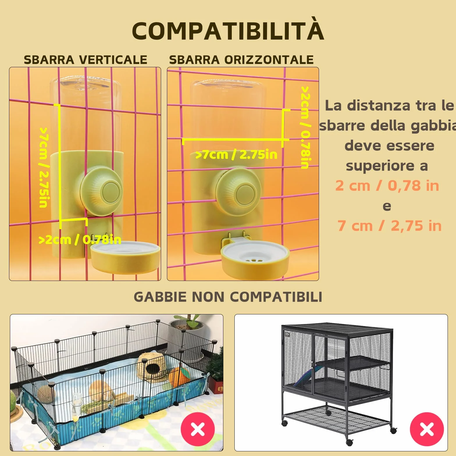 Borraccia Acqua per Piccoli Animali [Verde, 600ml] Gravità Automatica Acqua Bottiglia Conigli Porcellini D'india Criceto Furetti Chinchilla Gabbia Dispenser Acqua