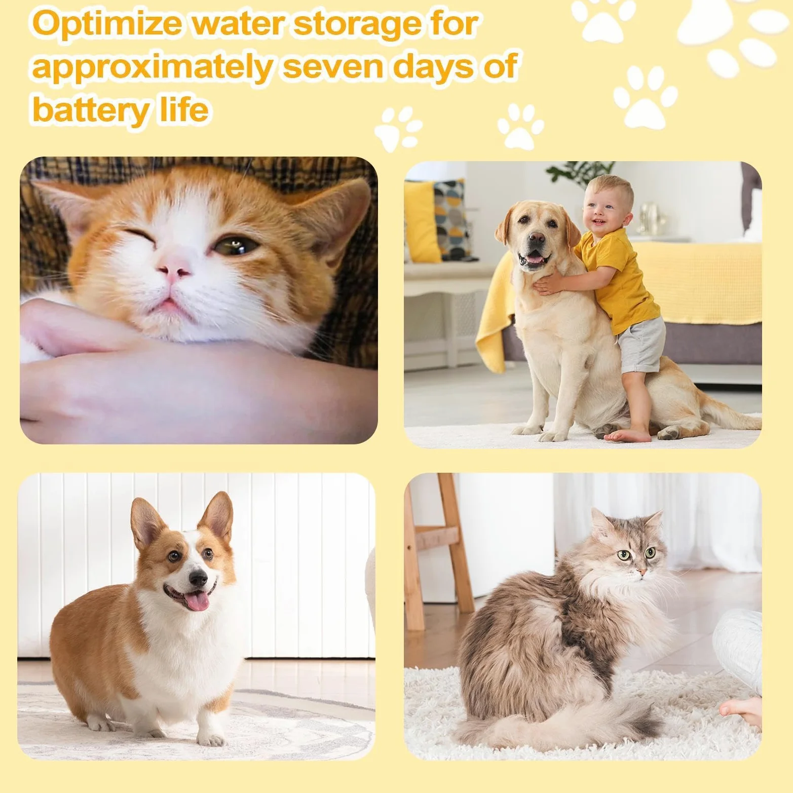 Distributore D'Acqua Per Animali Dispenser Intelligente Silenzioso Grande | Fontana Elettrica Per Adatto Ad Animali Domestici Gatti Cuccioli Casa Soggiorno Pavimento Angolo