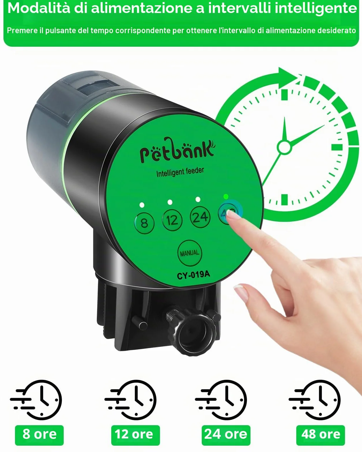 Mangiatoia automatica per acquario, distributore automatico di cibo per pesci, timer vacanze alimentato a batteria, alimentatore automatico per pesci, distributore automatico con 2 batterie