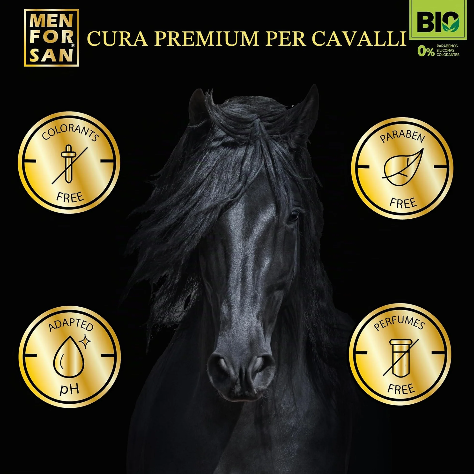 MENFORSAN Shampoo alla biotina per cavalli, 1L | BIO - Vegan friendly - 100% naturale | PREMIUM HORSE CARE