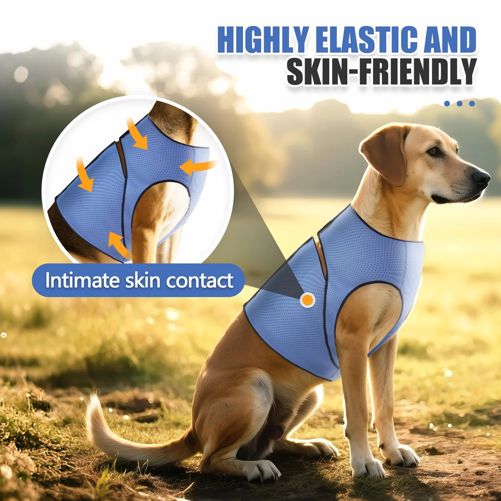 Gilet calmante per cani, per alleviare l'ansia, per cani, comodo e regolabile, morbida pressione, per Thunder, viaggi e fuochi d'artificio (blu, L)