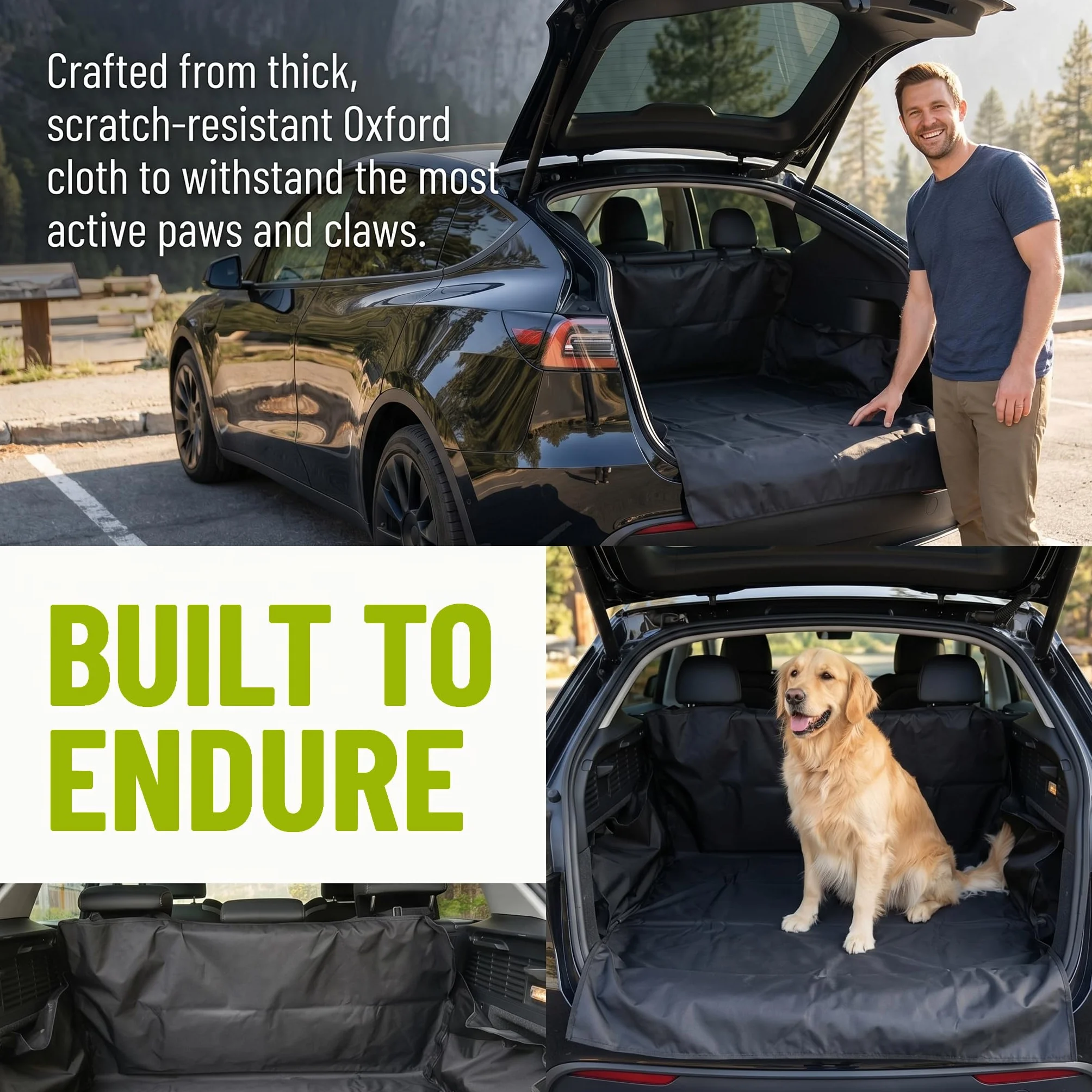 bonVIVO Coprisedile Auto per Cani - Telo Impermeabile Antiscivolo per Sedili Auto e Bagagliaio SUV - Copertura Universale Protezione Interni Macchina - Accessori Viaggio per Animali Domestici