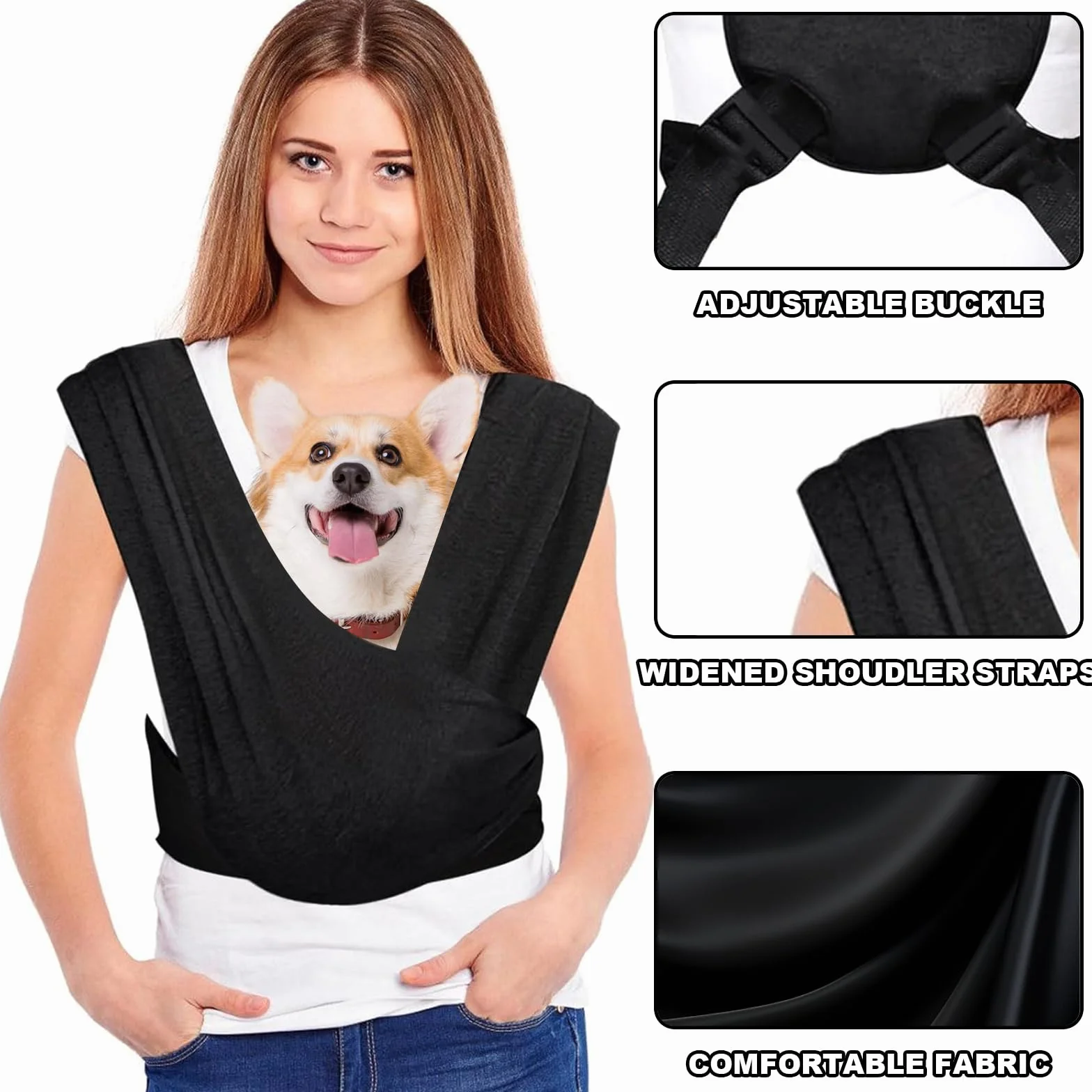 Amexo Borsa da Viaggio per Cani, Trasportino da Passeggio Borsa a Tracolla Porta Animali Domestici per Cane Gatto Fino a 9 kg