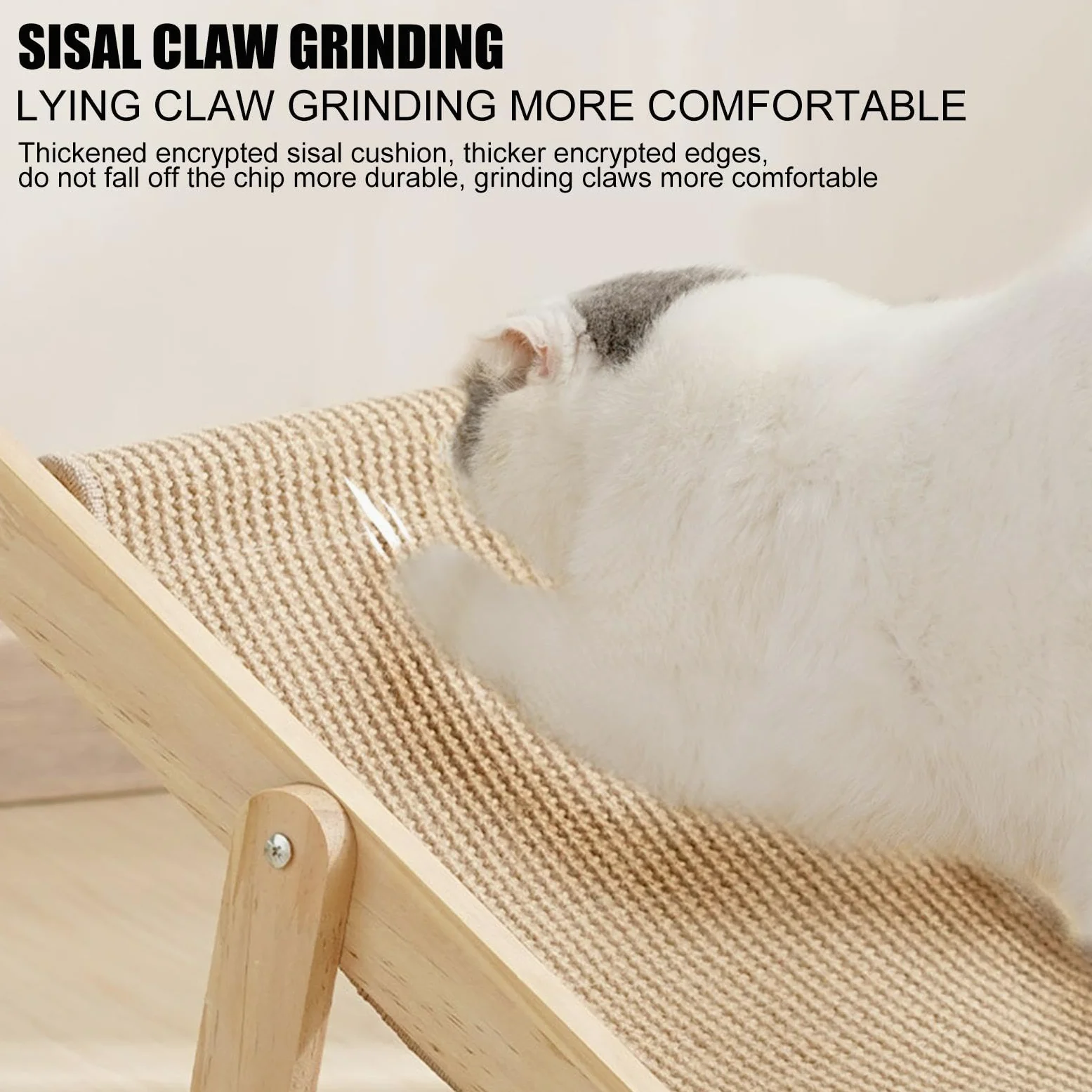 Sedia in sisal per gatti, chaise longue per gatti, amaca per gatti, sedia in cartone sisal | rimovibile con cuscino in sisal, regolabile per gatti interni di piccole dimensioni, medie e grandi