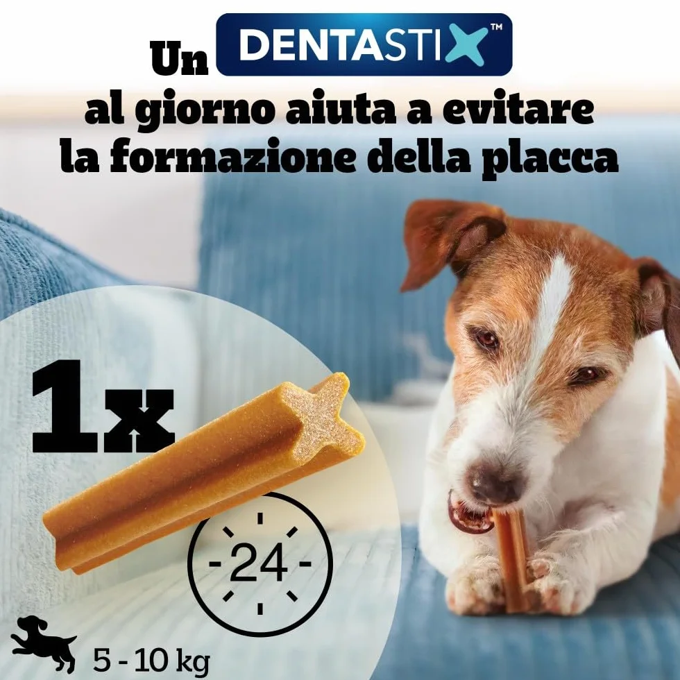Pedigree Dentastix Snack per la Igiene Orale (Cane Piccolo 5-10 kg), 110 g 105 Pezzi - 15 Confezioni da 7 pezzi (105 Pezzi totali)