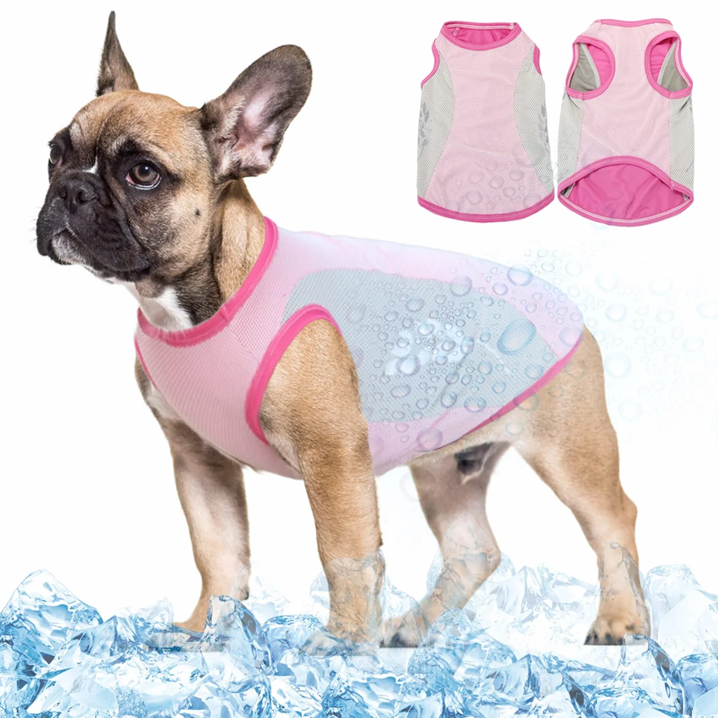 Gilet di Raffreddamento per Cani Leggeri, Protezione UV Cappotto con Striscia Riflettente