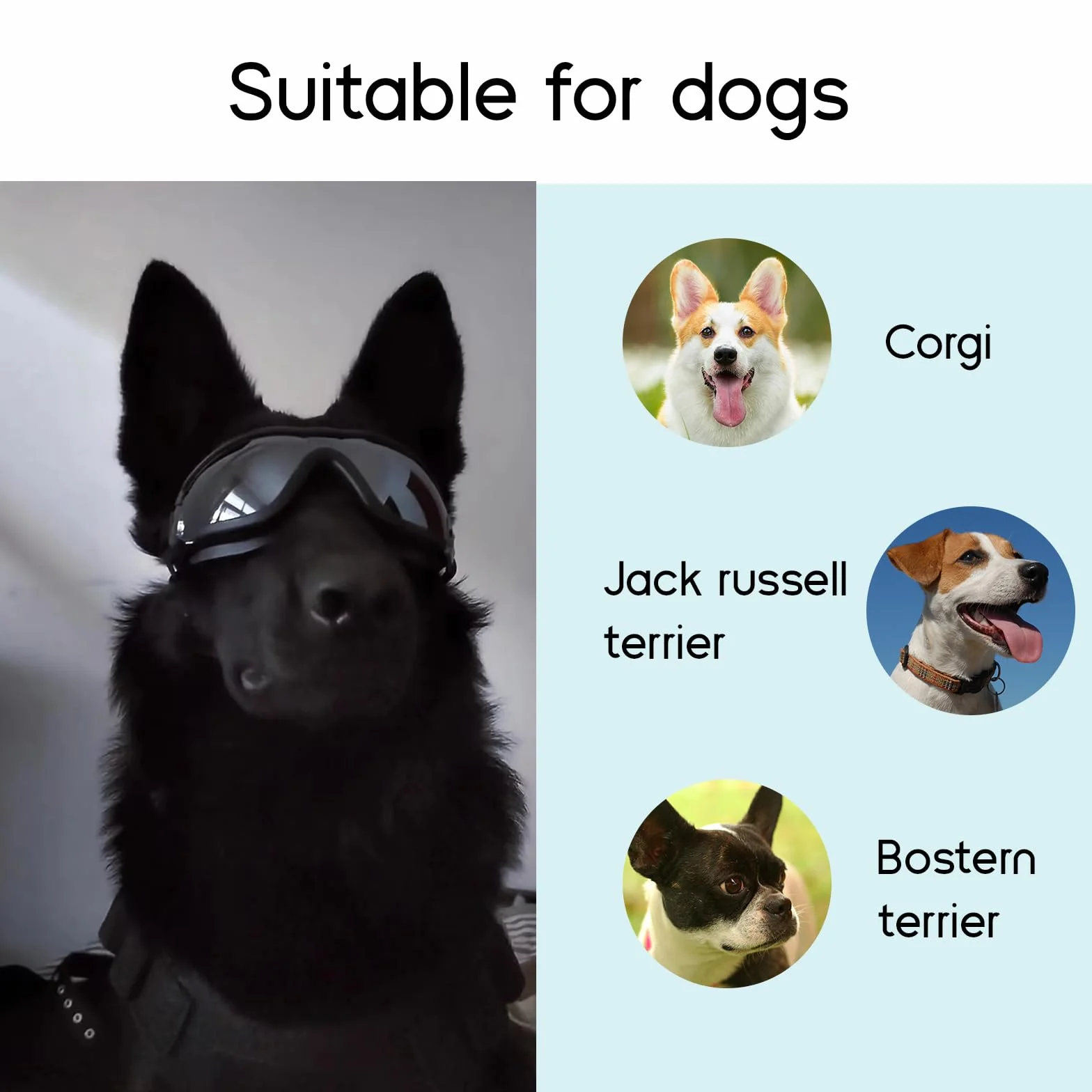 Occhiali da Sole per Cani Badaren Protettivi Uv, Occhiali per Animali Domestici Medio/Grande