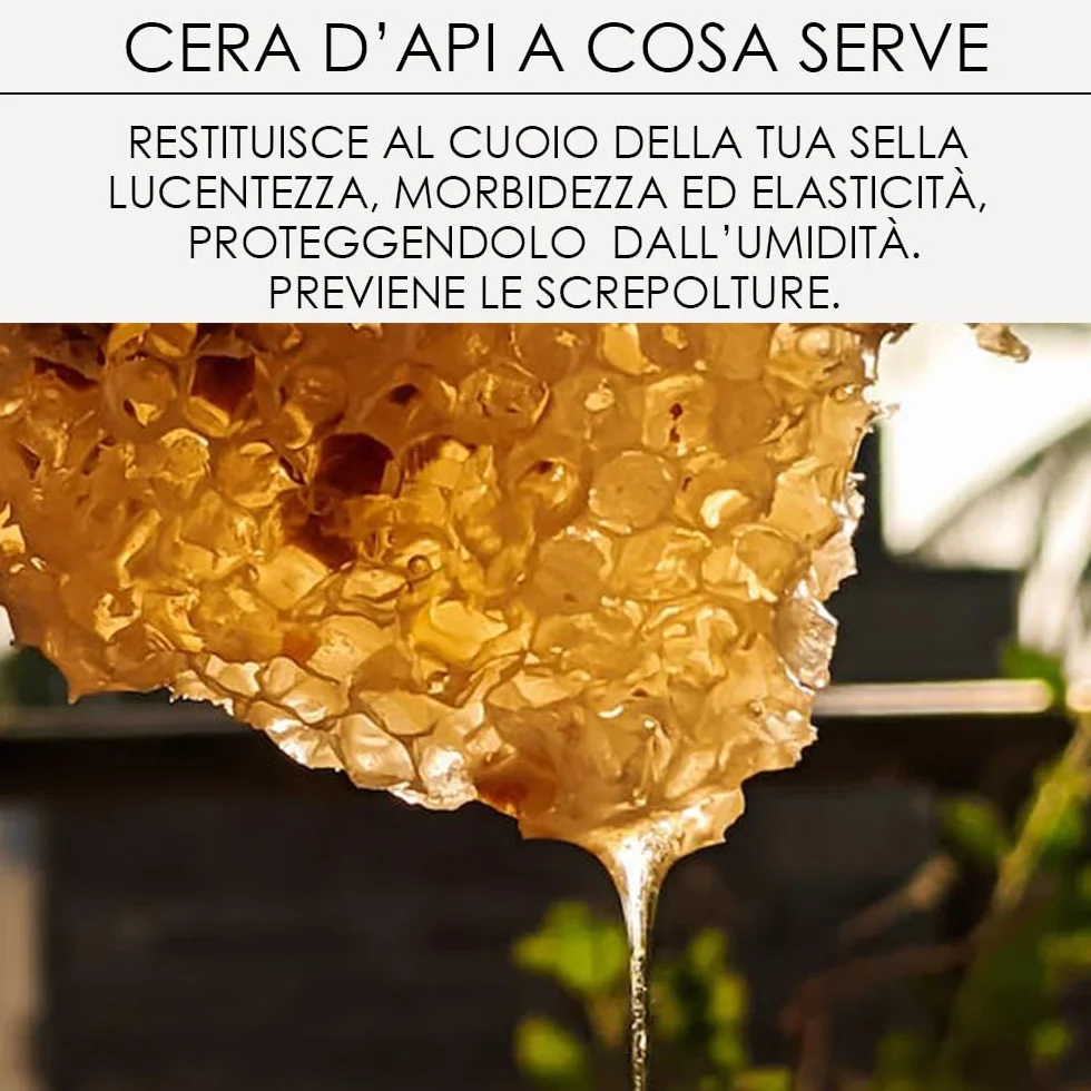 Wild Horses | Balsamo Cuoio & Pelle con Cera d'Api, Restituisce Lucentezza ed Elasticità, per Cuoio e Selleria, 500g, Made in Italy