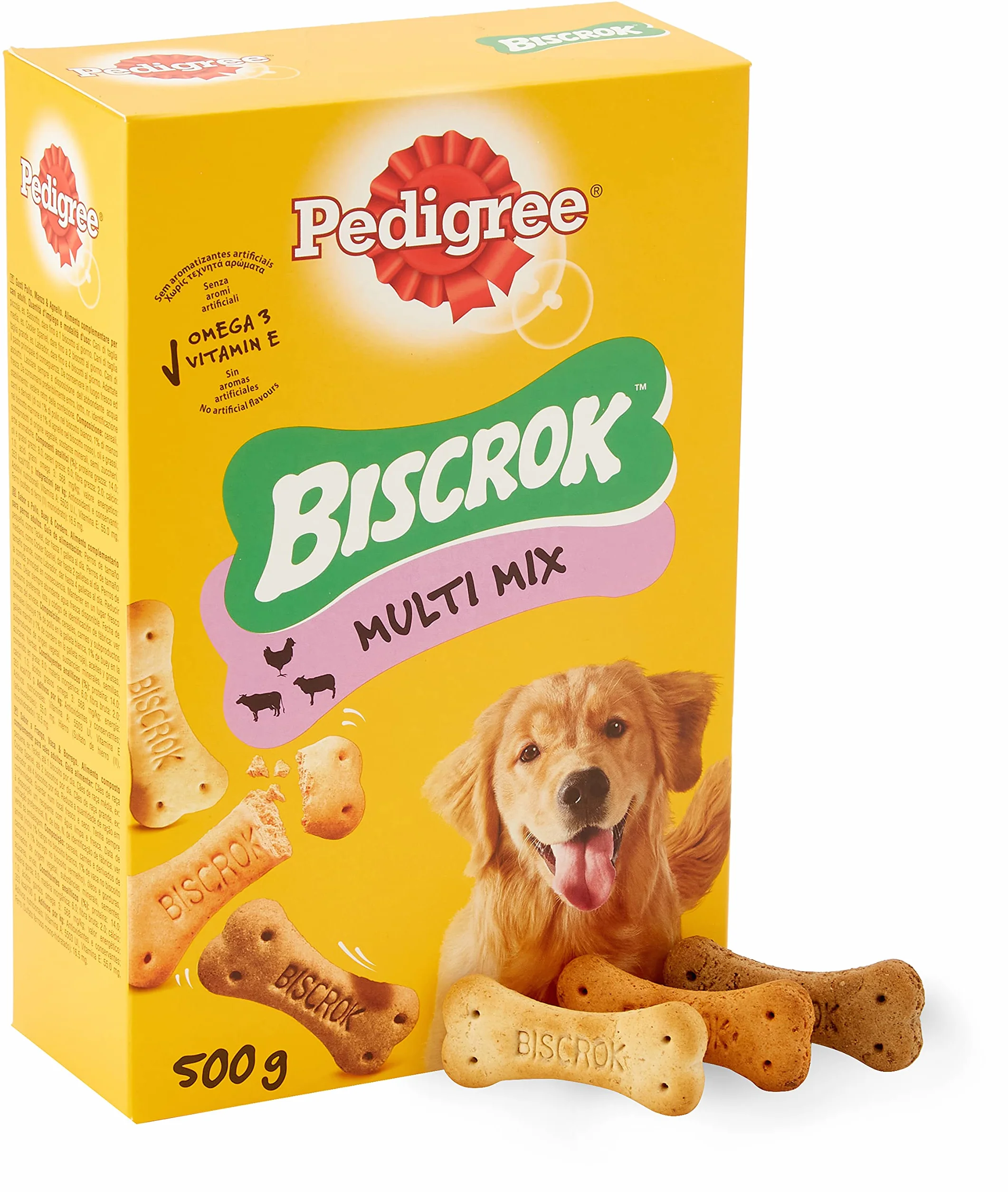 Pedigree Biscrok Multi Mix Snack, Biscotti per Cani, Croccanti, Senza Coloranti, 12 Confezioni da 500 g
