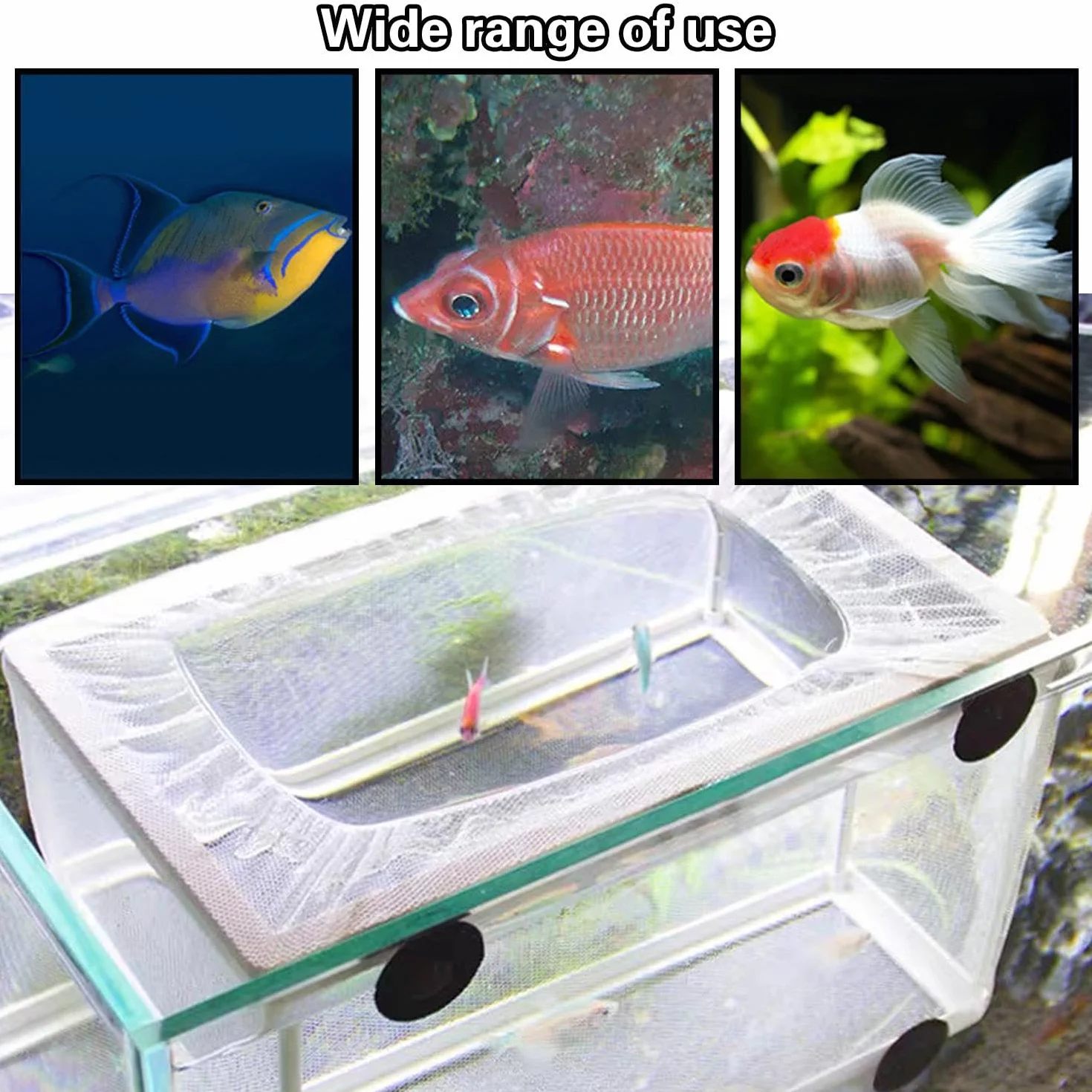 Rete Isolante per Serbatoi di Pesce e Scatola di Allevamento con Ventosa - Set da 2 per Acquario e Incubazione