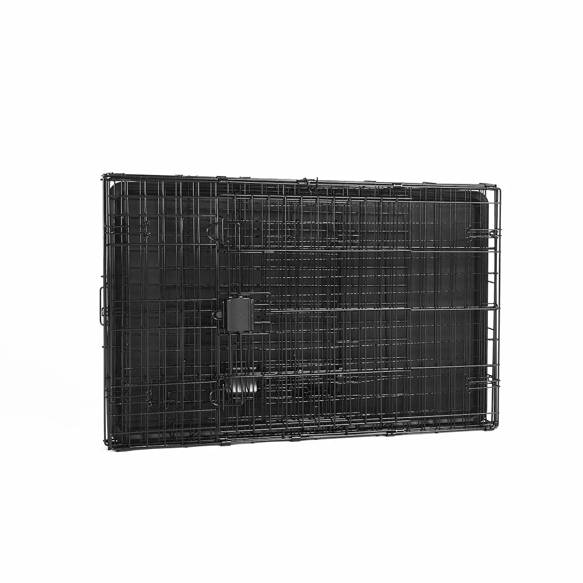 Amazon Basics Gabbia per cani in metallo pieghevole, 91 x 58 x 64 cm, Nero