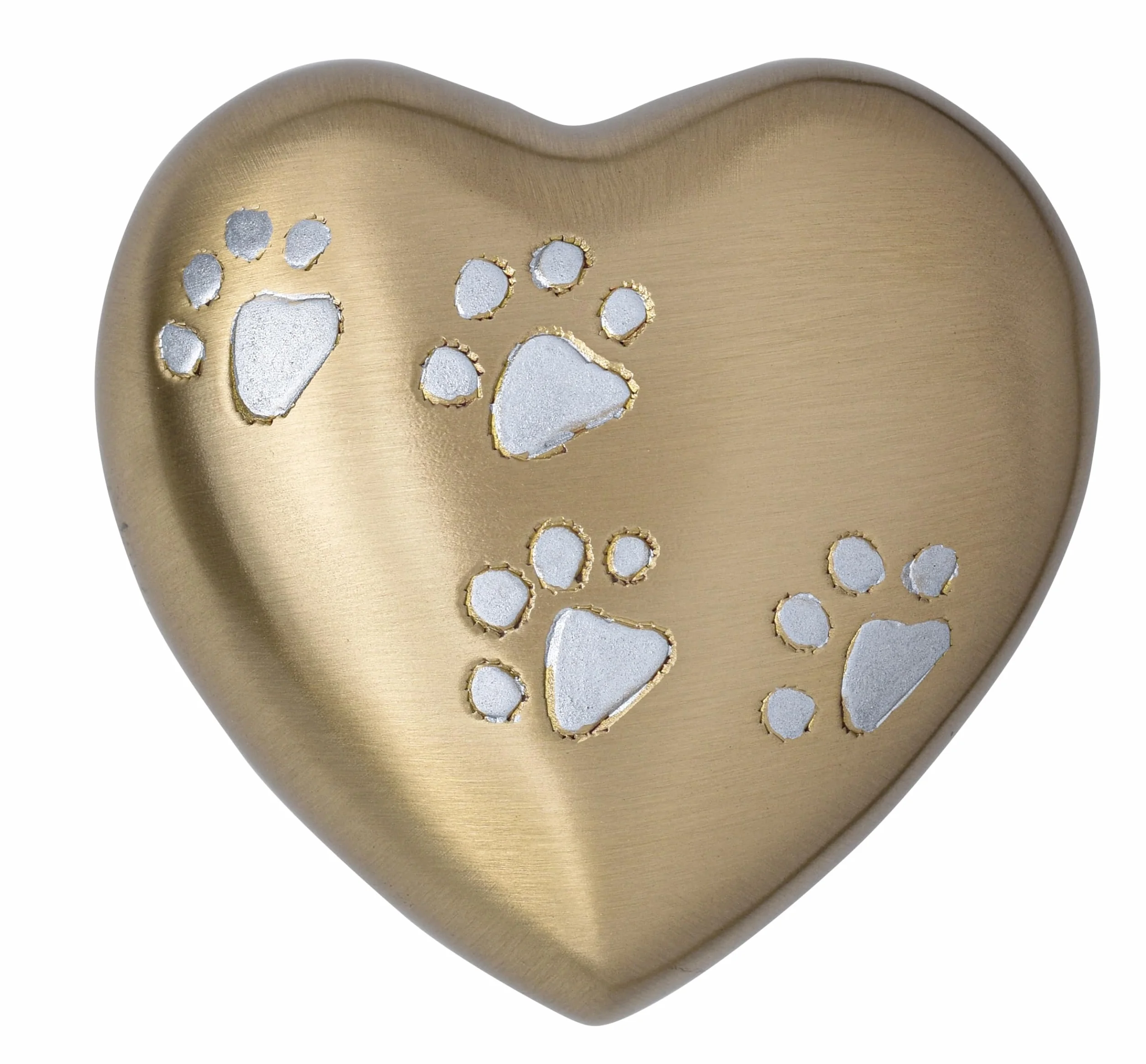 Heart Keepsake Ashes Pet Dog Cat Memorial URN for Ashes Heart Funeral Cremation 5" (Gold)