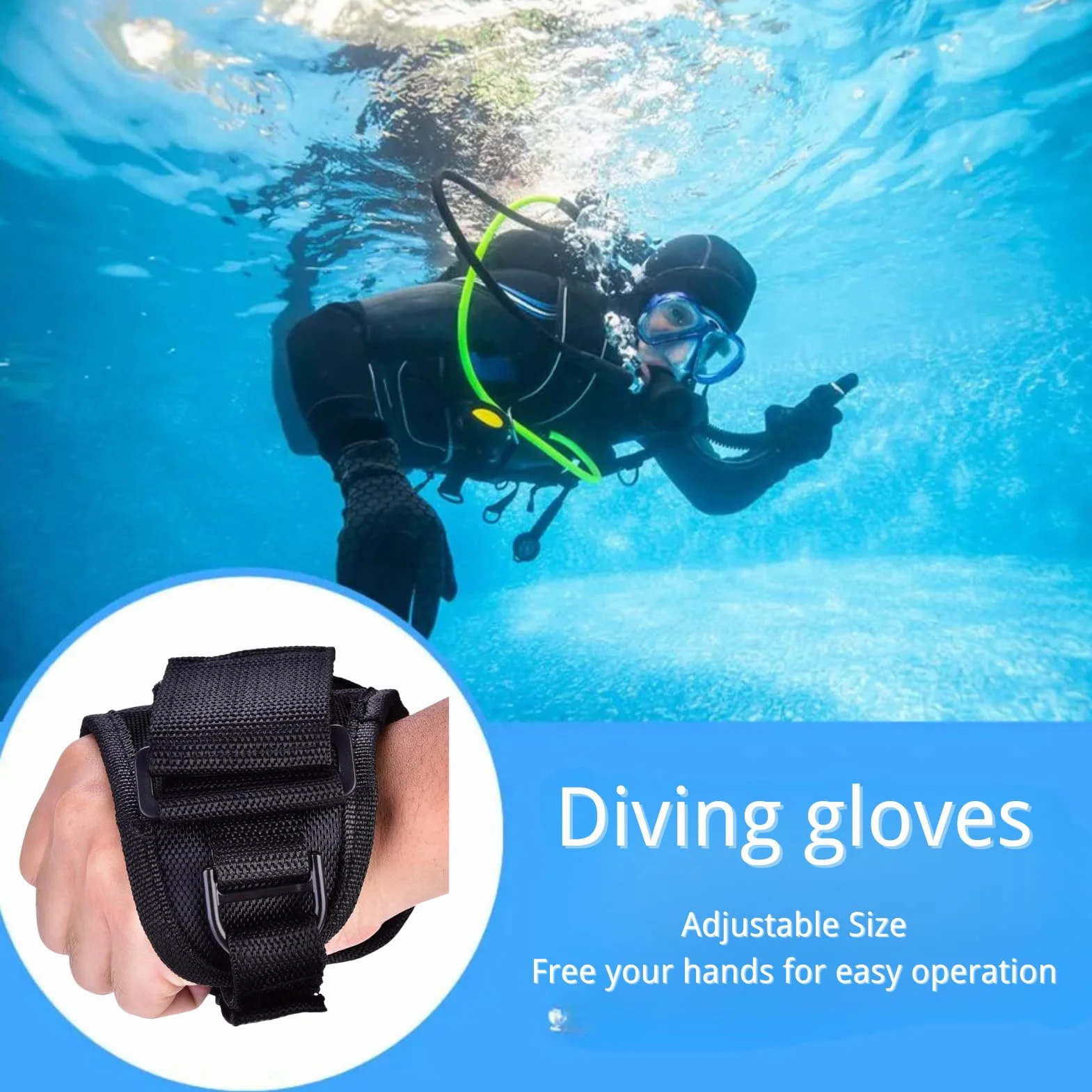 Fondina Tattica per Torcia da Polso in Nylon Porta Torcia Subacquea Regolabile Universale Accessorio Subacqueo