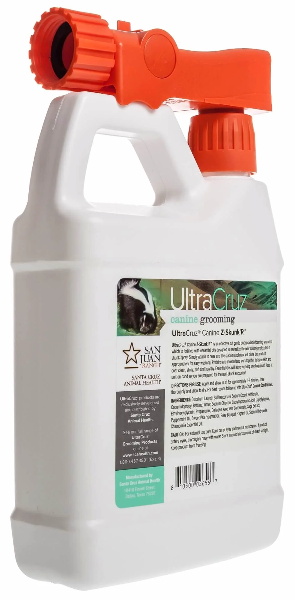 UltraCruz Shampoo per Cani Z-Skunk'R per Cani, 0,9 l con Applicatore da Viaggio