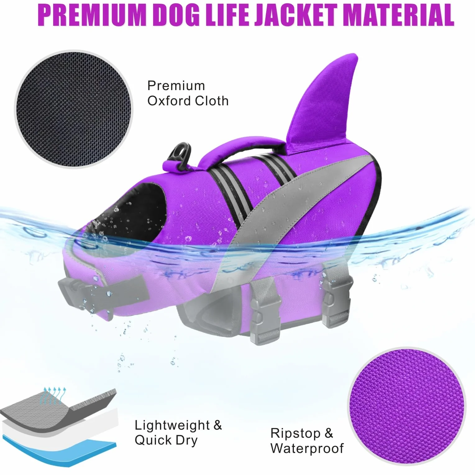 Dog Life Vest Giubbotto di Salvataggio per Cane Alta Flotation Riflettente