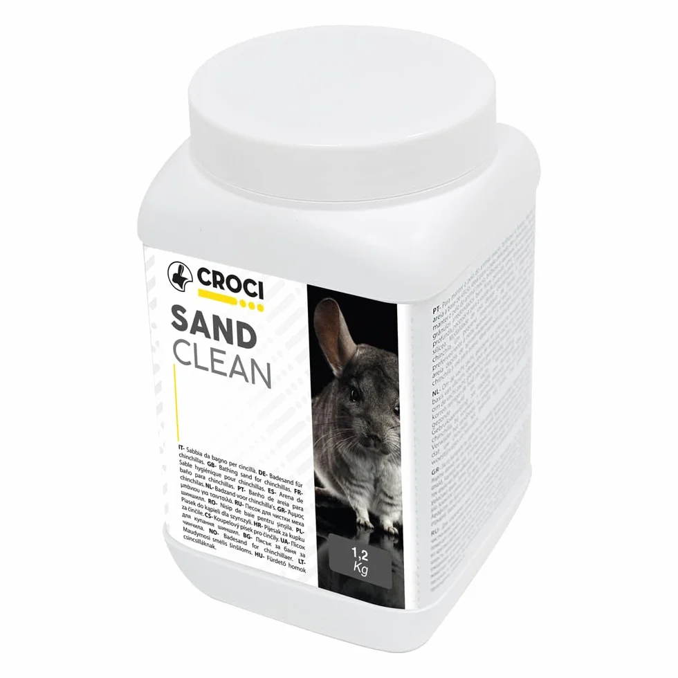 Croci Sand Clean - Sabbia fine per cincilla, criceti e piccoli roditori, a base di silicio, per il pelo dei roditori, 1,2 Kg