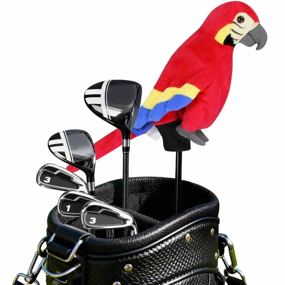 Scott Edward - Copri-golf con testa di animale, adatto per conducenti, legno da fairway, per cani adorabili e funzionali (autista, pappagallo)