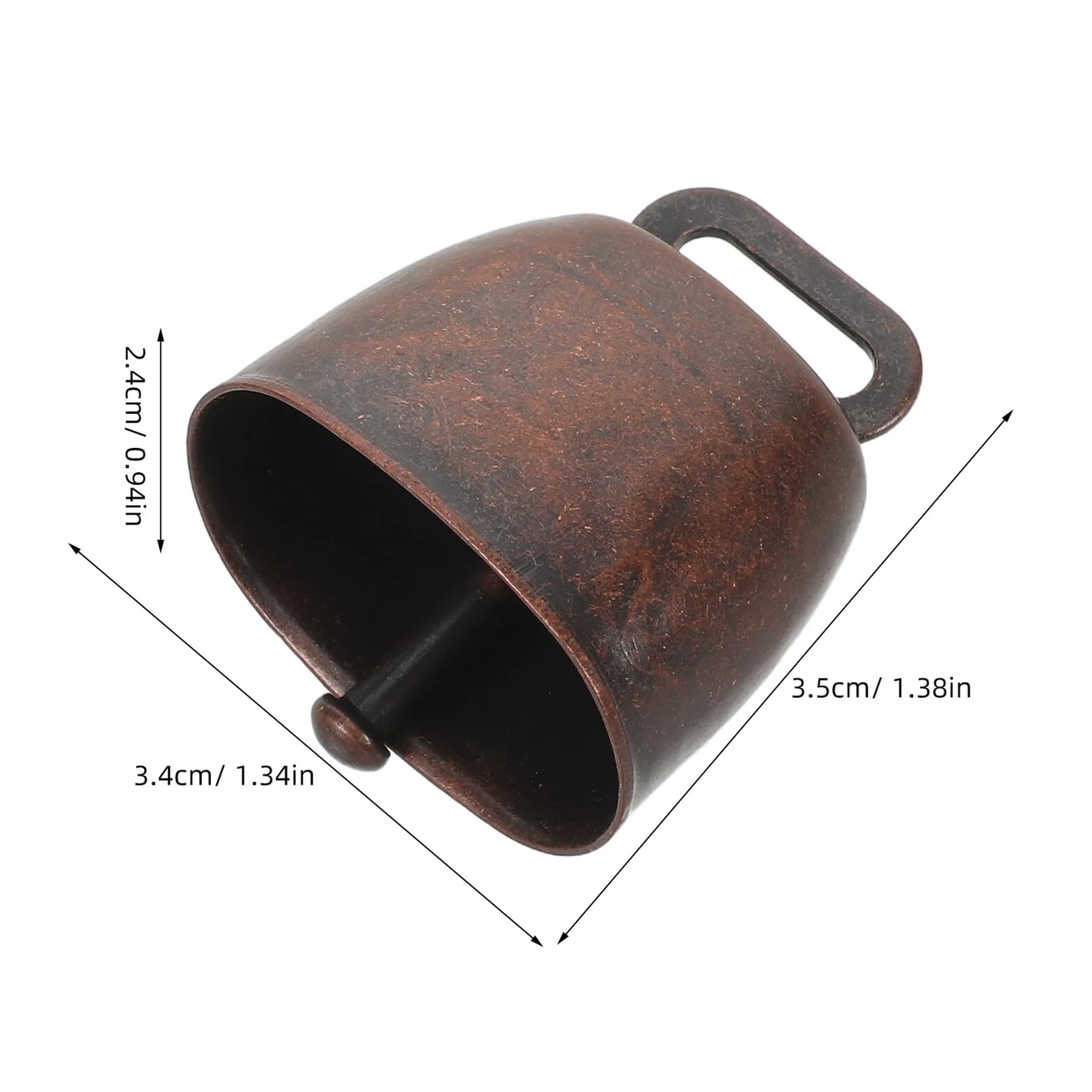 16 Pezzi Campanelli Rustici in Metallo per Animali da Fattoria, Campanaccio di Mucca Antifurto Rosso Scuro 35mm, Ciondolo Leggero Suono Nitido per Bovini, Pecore e Cani all’Aperto
