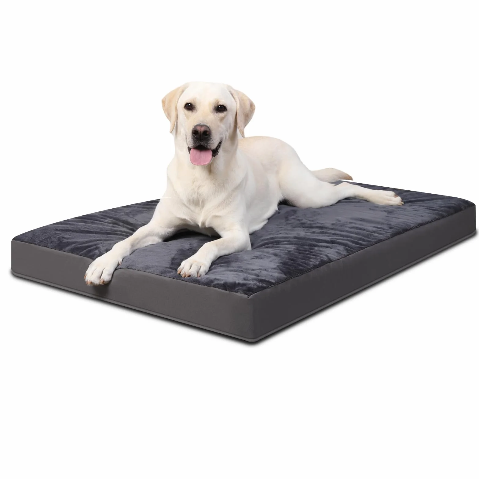 Cuccia Cane Interno Taglia Grande Sfoderabile e Lavabile, Ortopedica Cuscino Letto per Cani Base Antiscivolo Materassino Cane Esterno, Grigio Scuro, 104x68x8cm