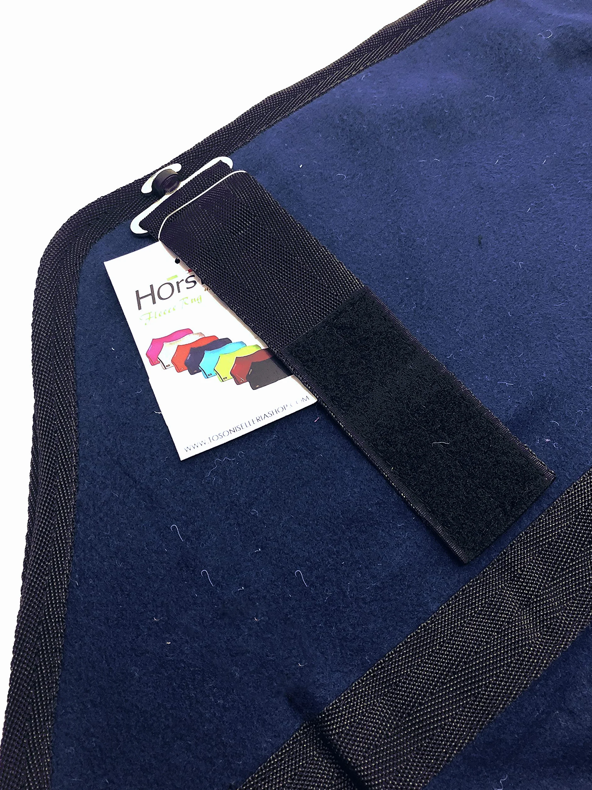 Horses, Coperta per Cavallo in Pile, Modello Basic, Morbida e Comoda, ideale per Trasporto e Dopo Lavoro, Blu 135 cm