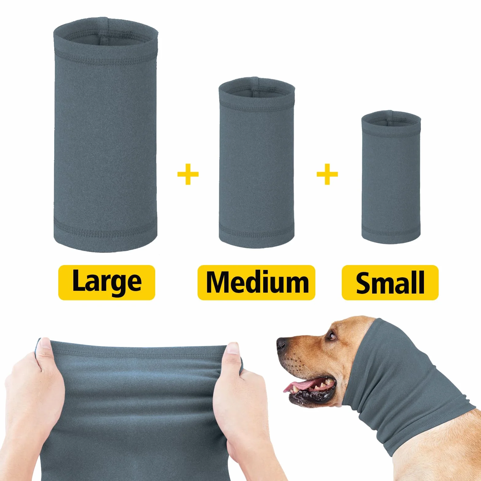 Copriorecchie calmanti per cani protezione dal rumore ansia fuochi d'artificio temporali toelettatura blu L