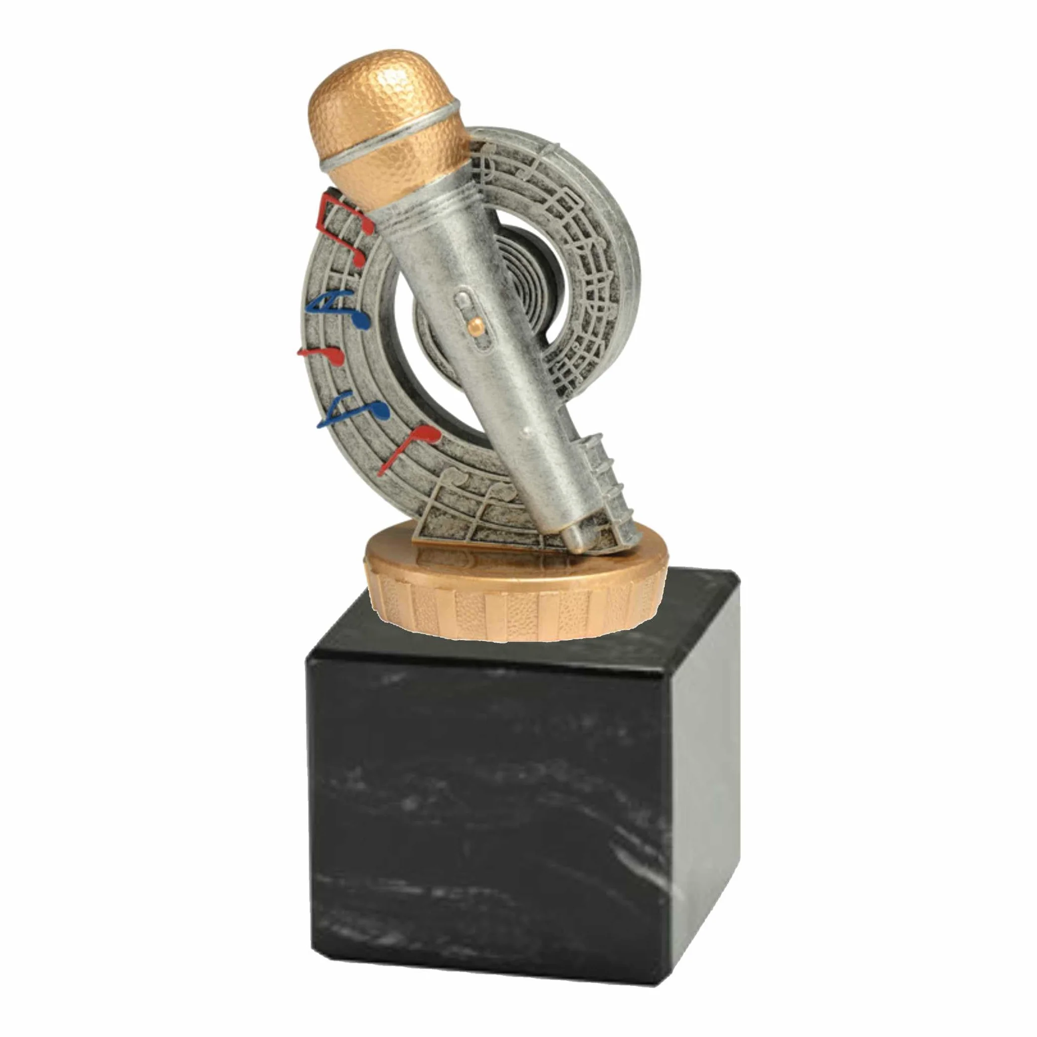 Trofeo Karaoke Microfono in ABS con Base in Marmo Nera
