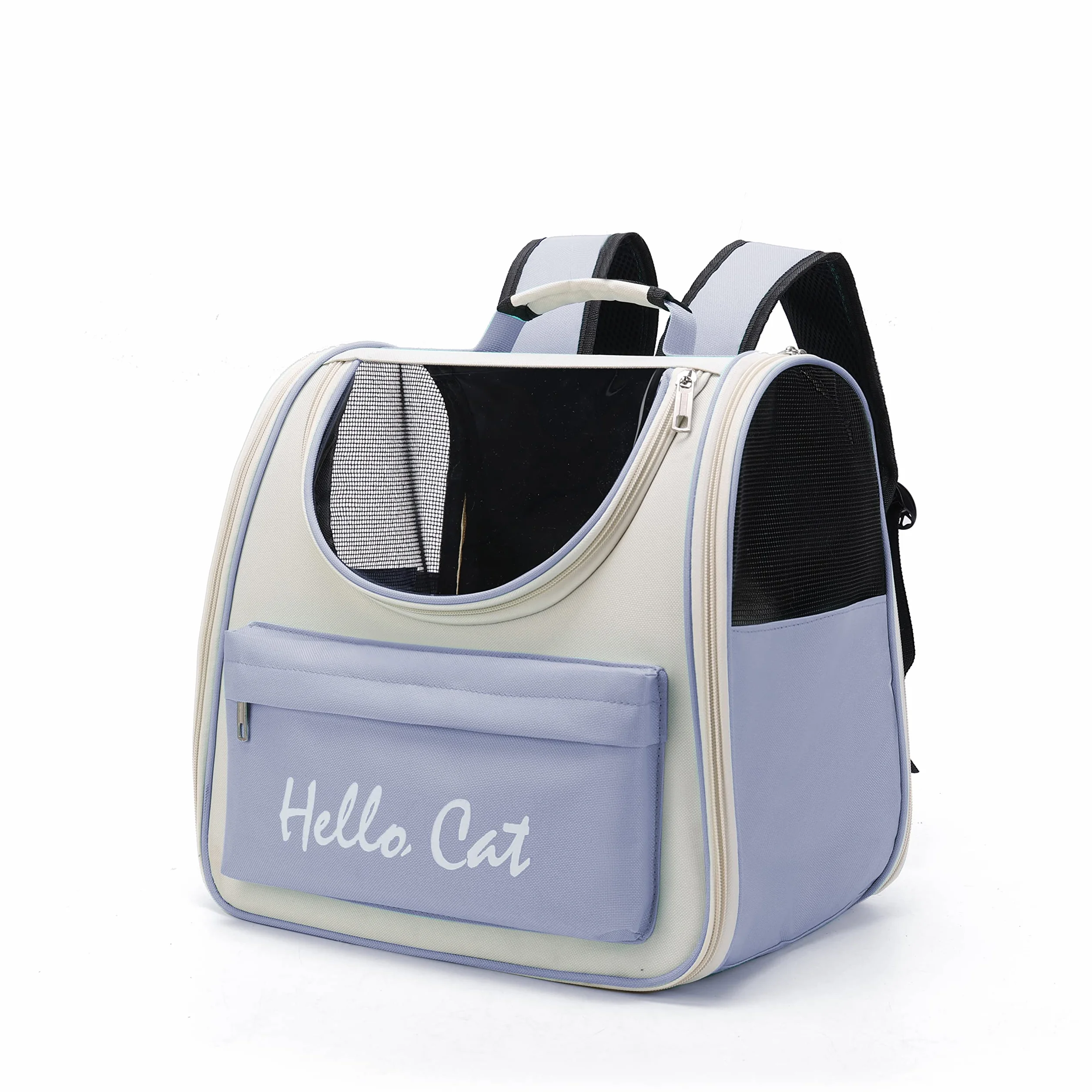 Pet Carino Pieghevole Capsula Zaino per Le Piccole Medie Gatto Cucciolo di Cane, Trasparente E Traspirante Resistente al Calore Carrier per I Viaggi di Campeggio D'escursione (Blu)