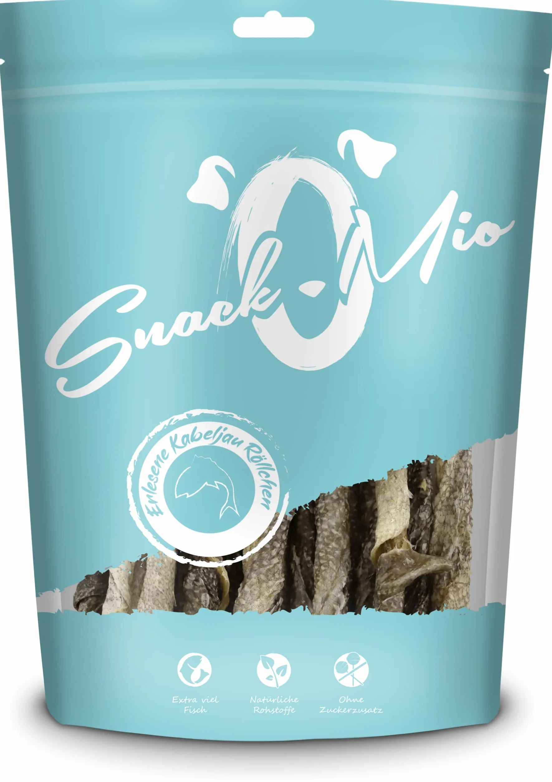 SnackOMio, Snack di qualità superiore per cani, squisiti involtini di merluzzo, senza cereali, 1 confezione da 70 g
