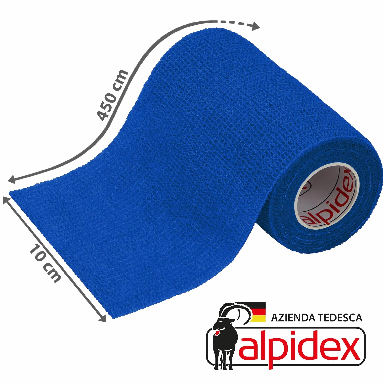 ALPIDEX 12 Rotoli Benda Adesiva 10 cm x 4,5 m Molti Colori Bendaggio Coesivo Fasciatura