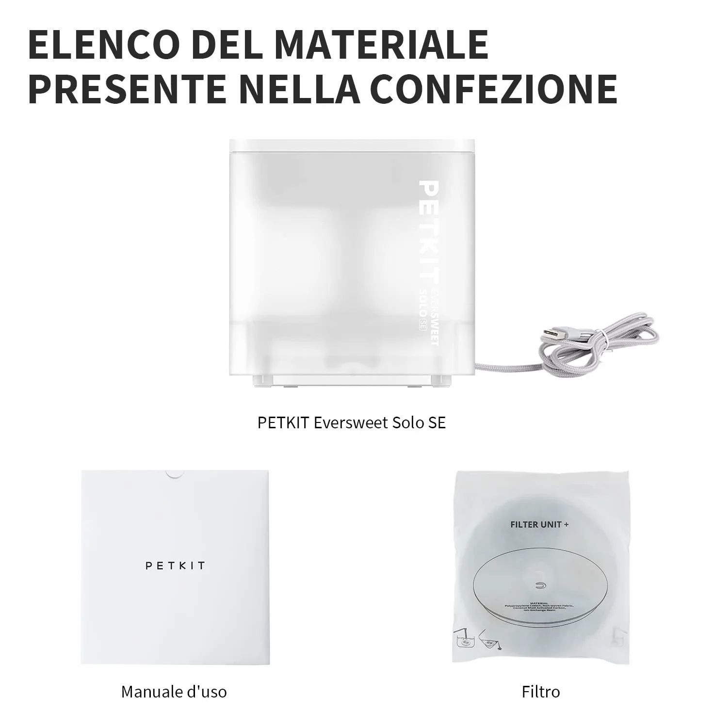 PETKIT CYBERTAIL Fontanella per Gatti, Pompa dell'Acqua Senza Fili,25dB Silenziosa,Fontanella per Cani,3.0 Aggiornare l'elemento Filtrante,1.8 L（Non Base Wireless）