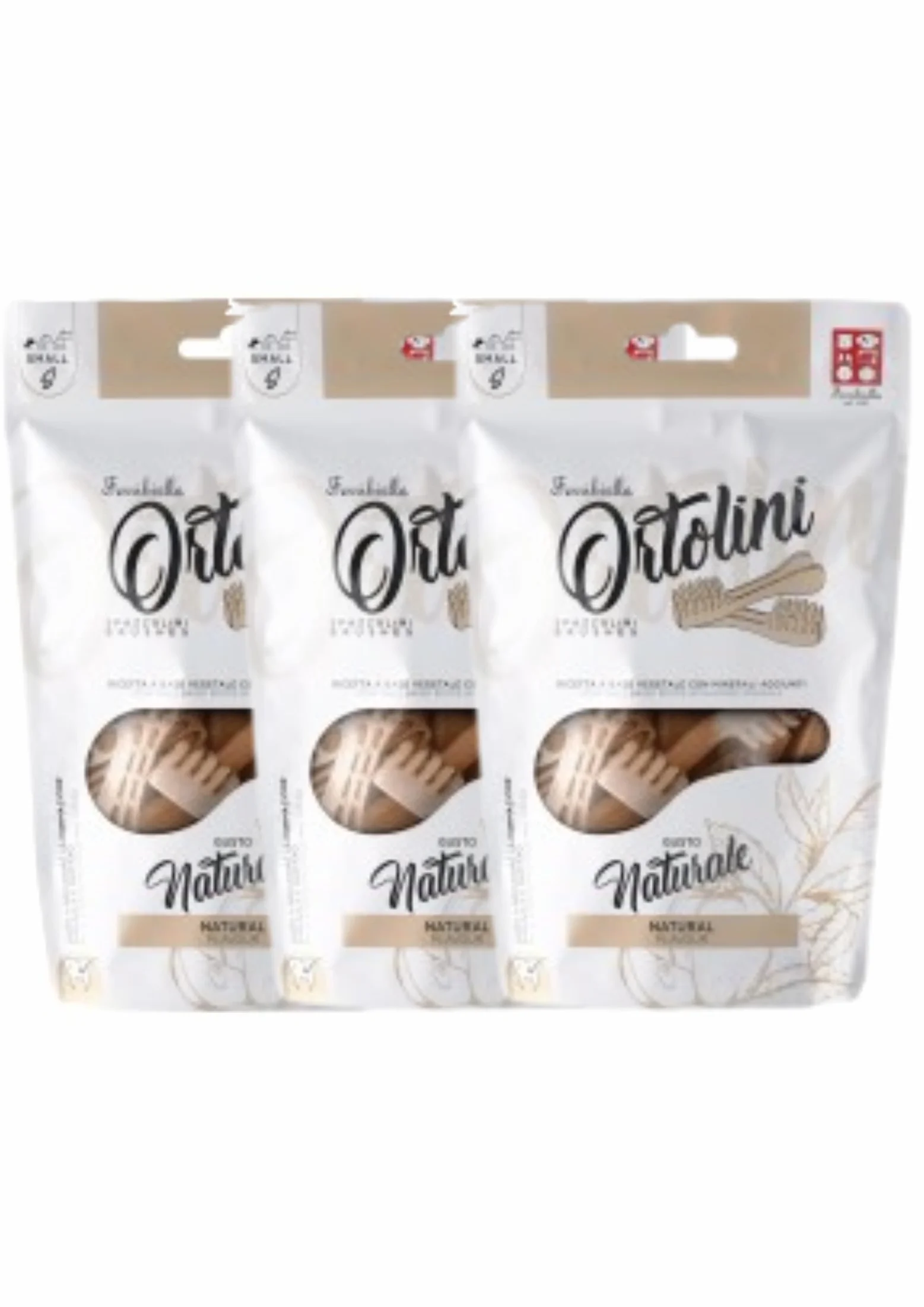 3 Confezioni di Ferribiella Ortolini Snack Naturale - Stick Igiene Orale per Cane - Dimensione Small