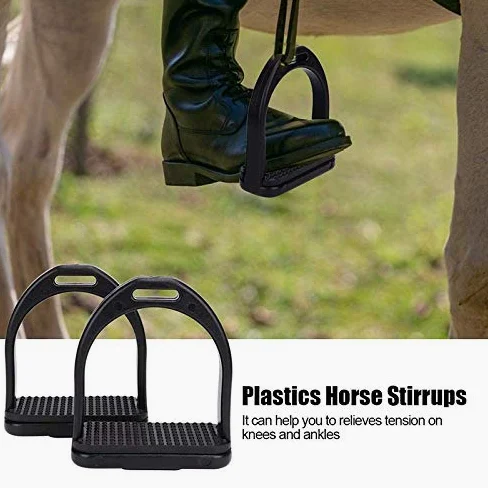 Top-MAX - 2 staffe per cavalli ad alta resistenza in plastica con cuscinetto in gomma antiscivolo per sport all'aria aperta (11,8 x 11 cm (per adulti))